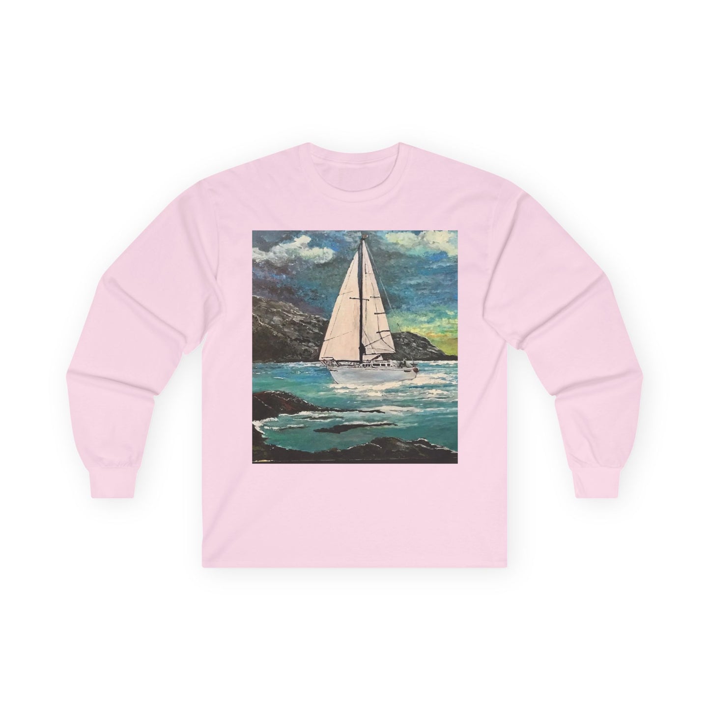 "Tropical Sailing" Long Sleeve Casual Unisex Tee Shirt
