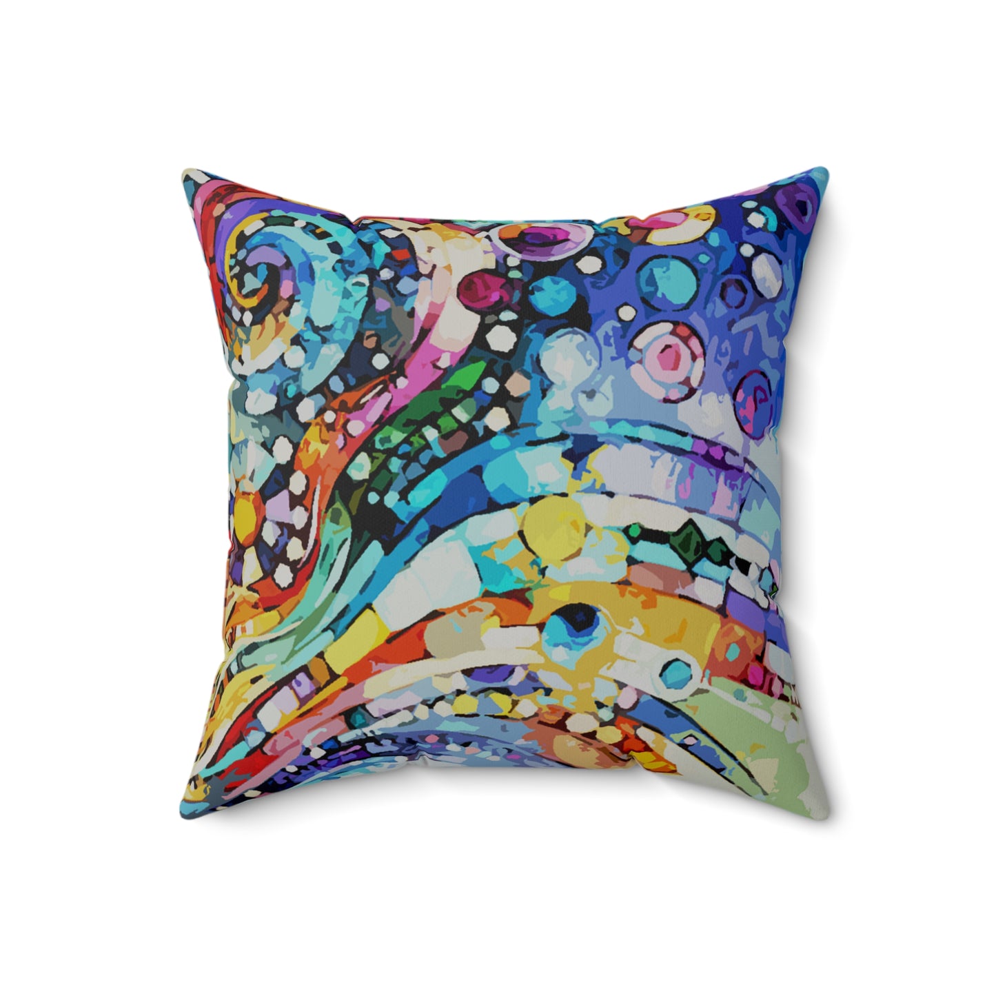 Rolling Waves Faux Suede Square Pillow