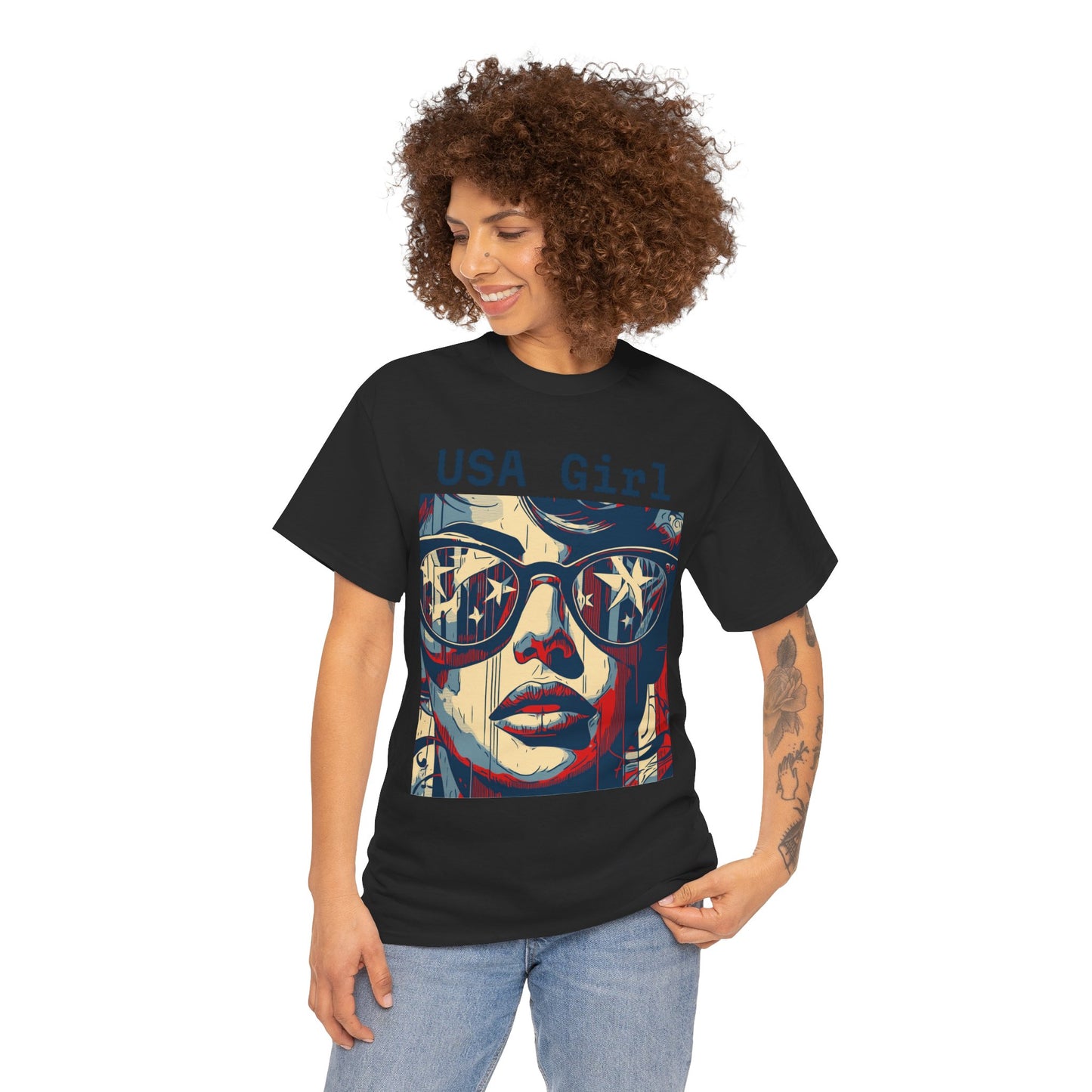 "USA Girl" Amazing Unisex Heavy Cotton Short Sleeve Tee Shirts!