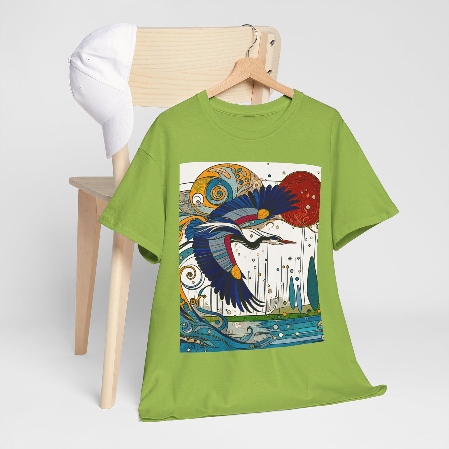 Blue Heron - Amazing Unisex Heavy Cotton Short Sleeve Tee Shirts!