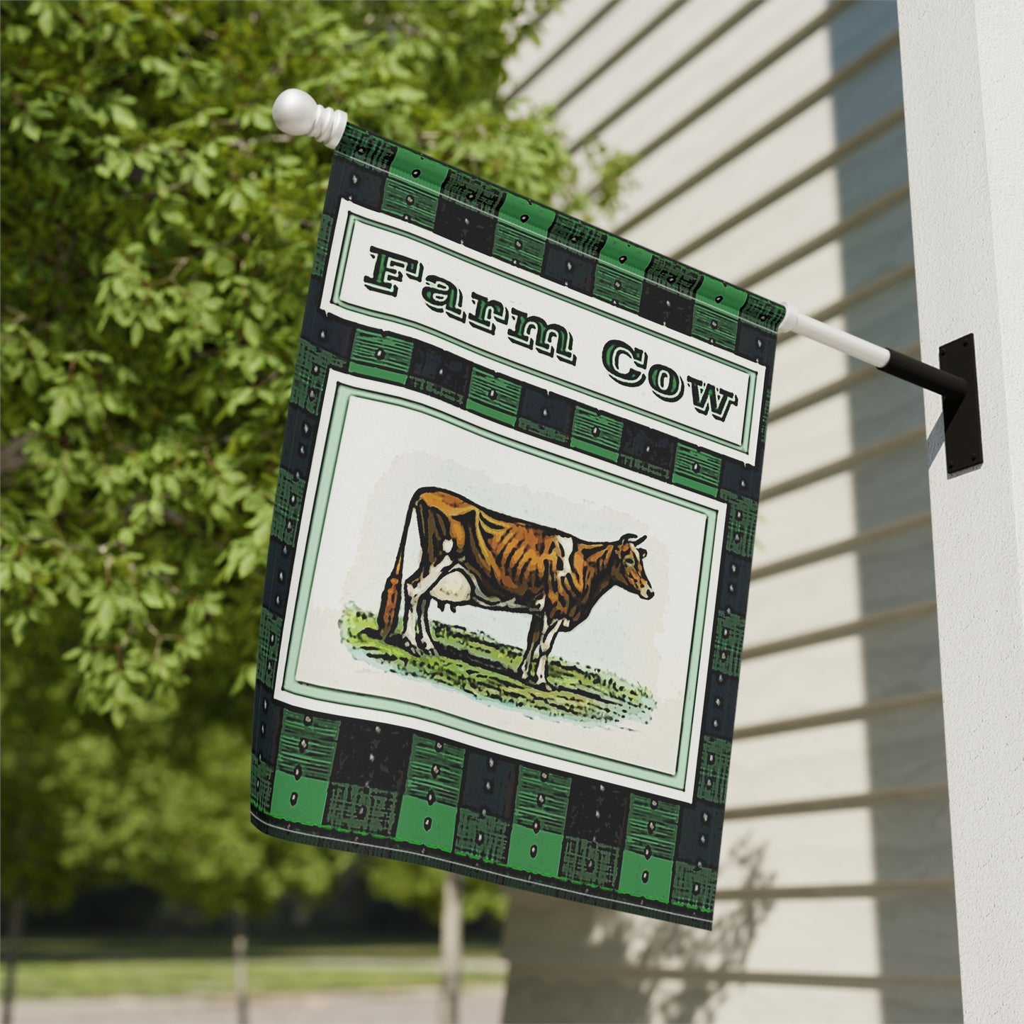 Farm Cow. Garden & House Banner