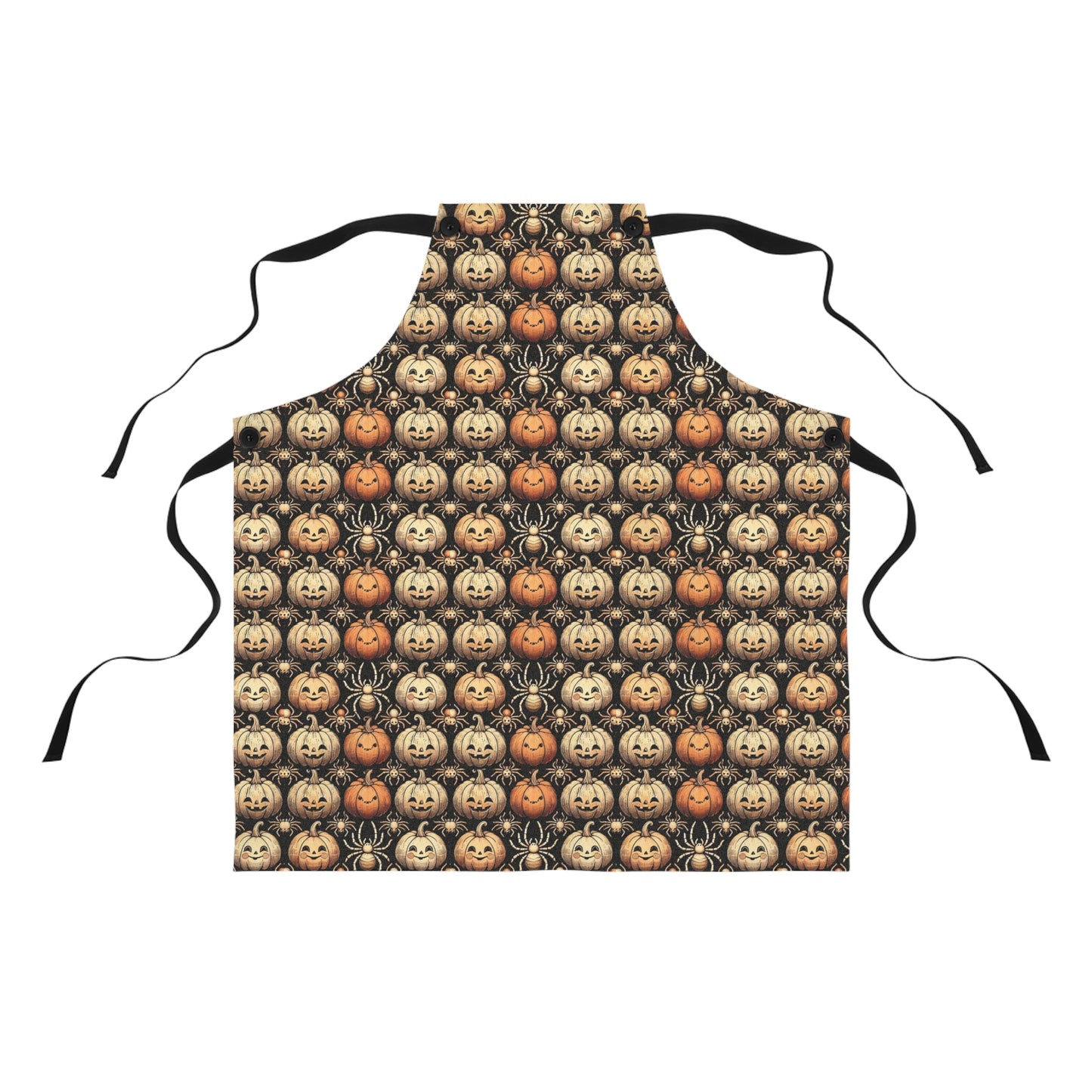 Happy Pumpkin and Spider Halloween Apron