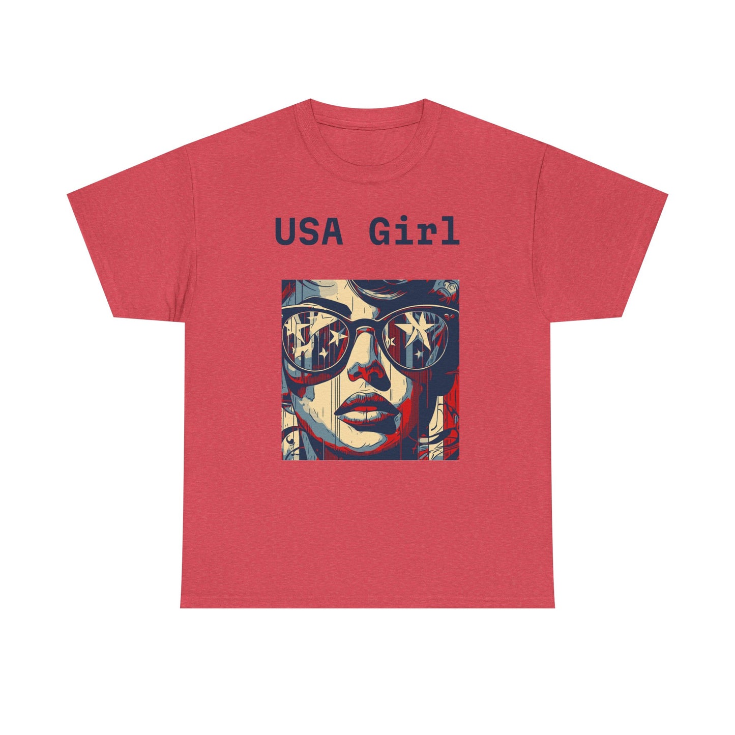 "USA Girl" - Amazing Unisex Heavy Cotton Short Sleeve Tee Shirts!