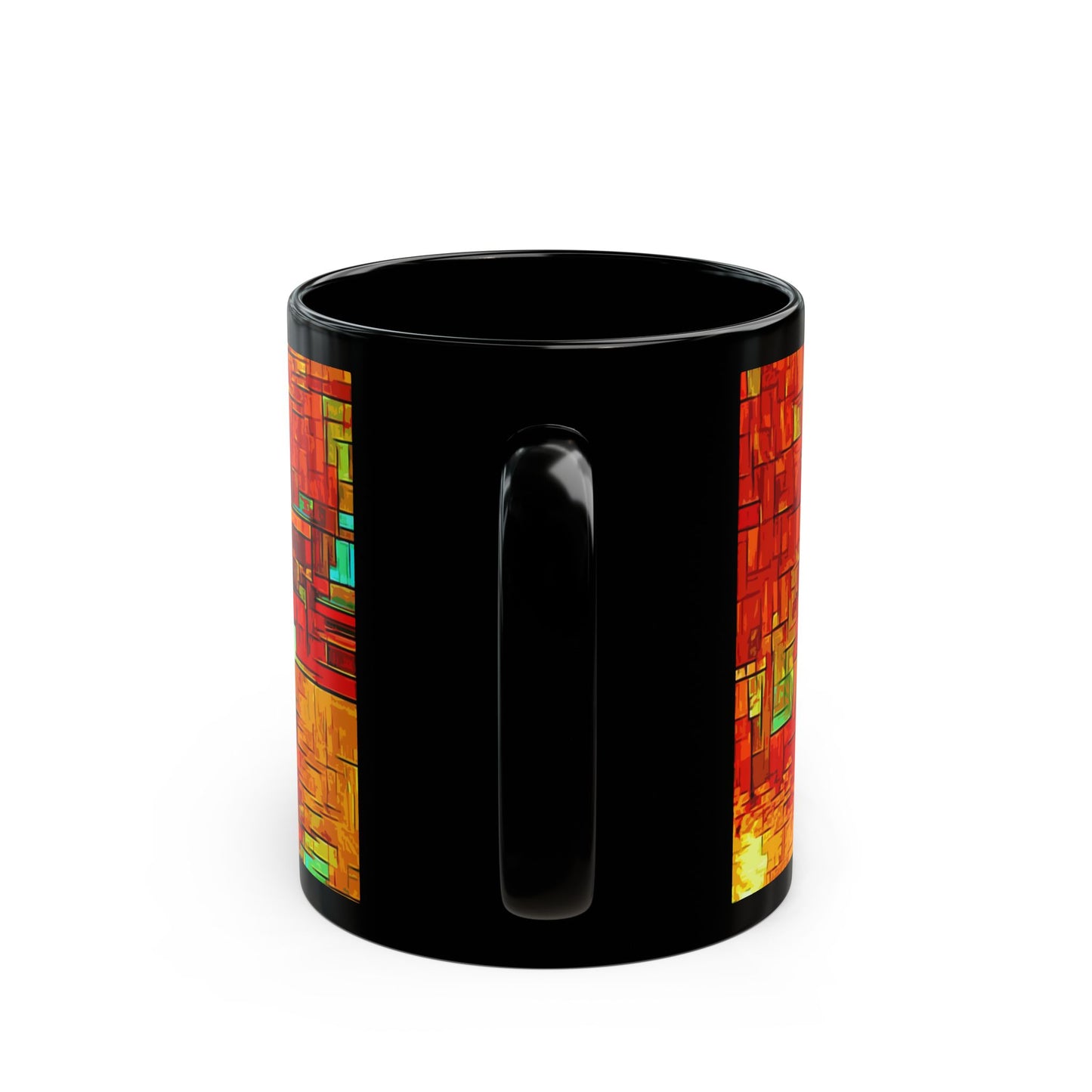 Modern Flowers- 11 oz or 15 oz Ceramic Black Mugs