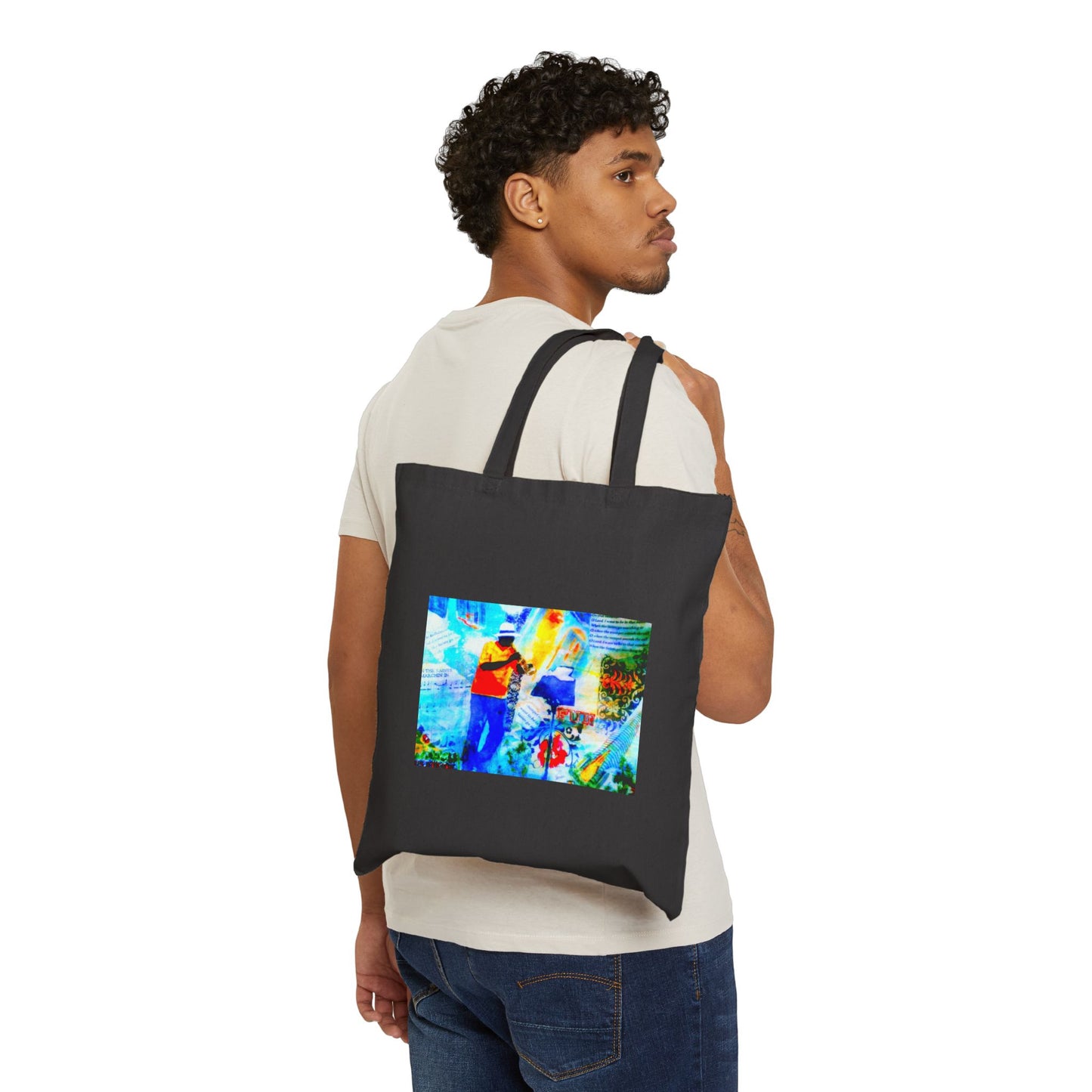 "Jazz in Savannah" Stylish Cotton Canvas Tote Bag