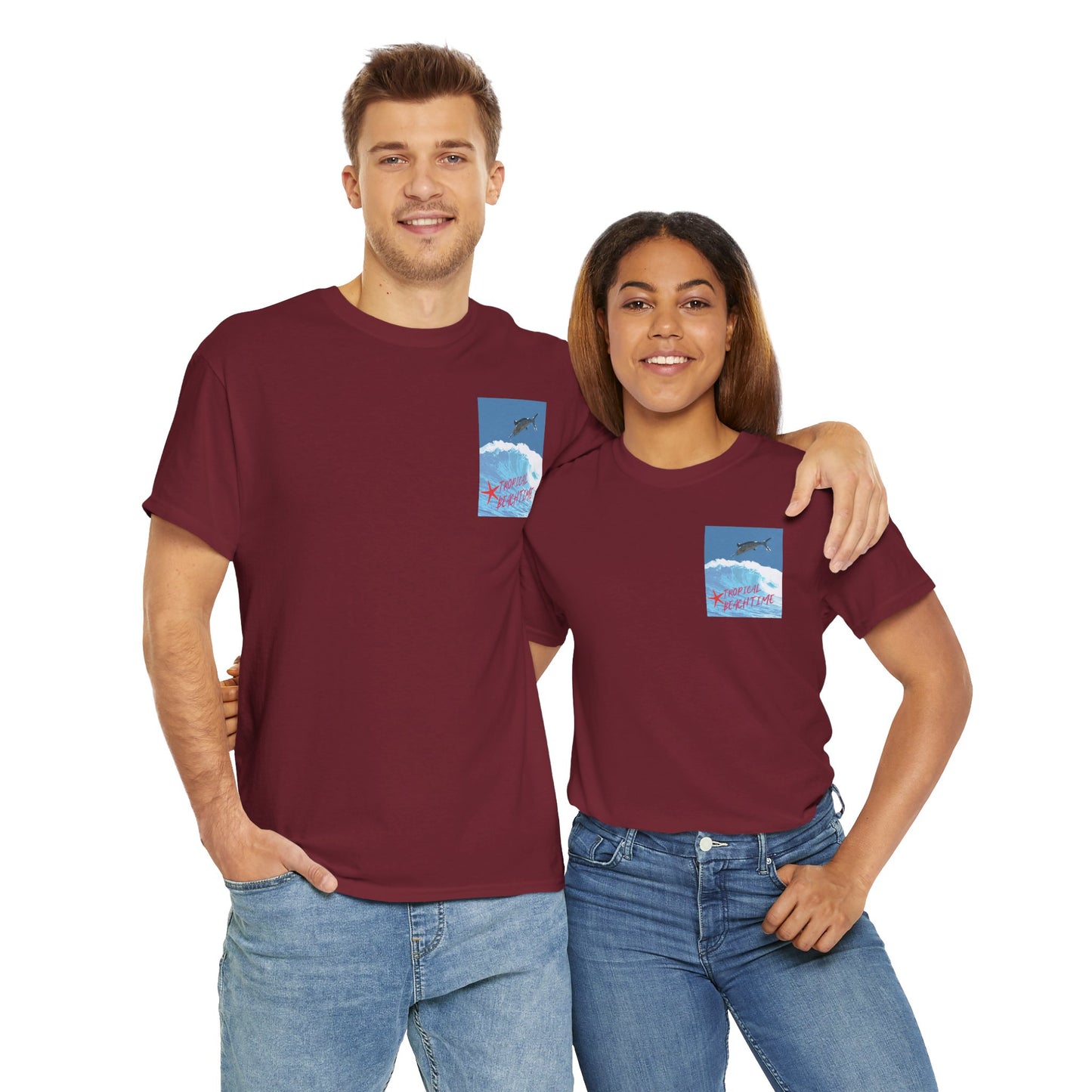 Tropical Beach Time - Amazing Unisex Heavy Cotton Tee