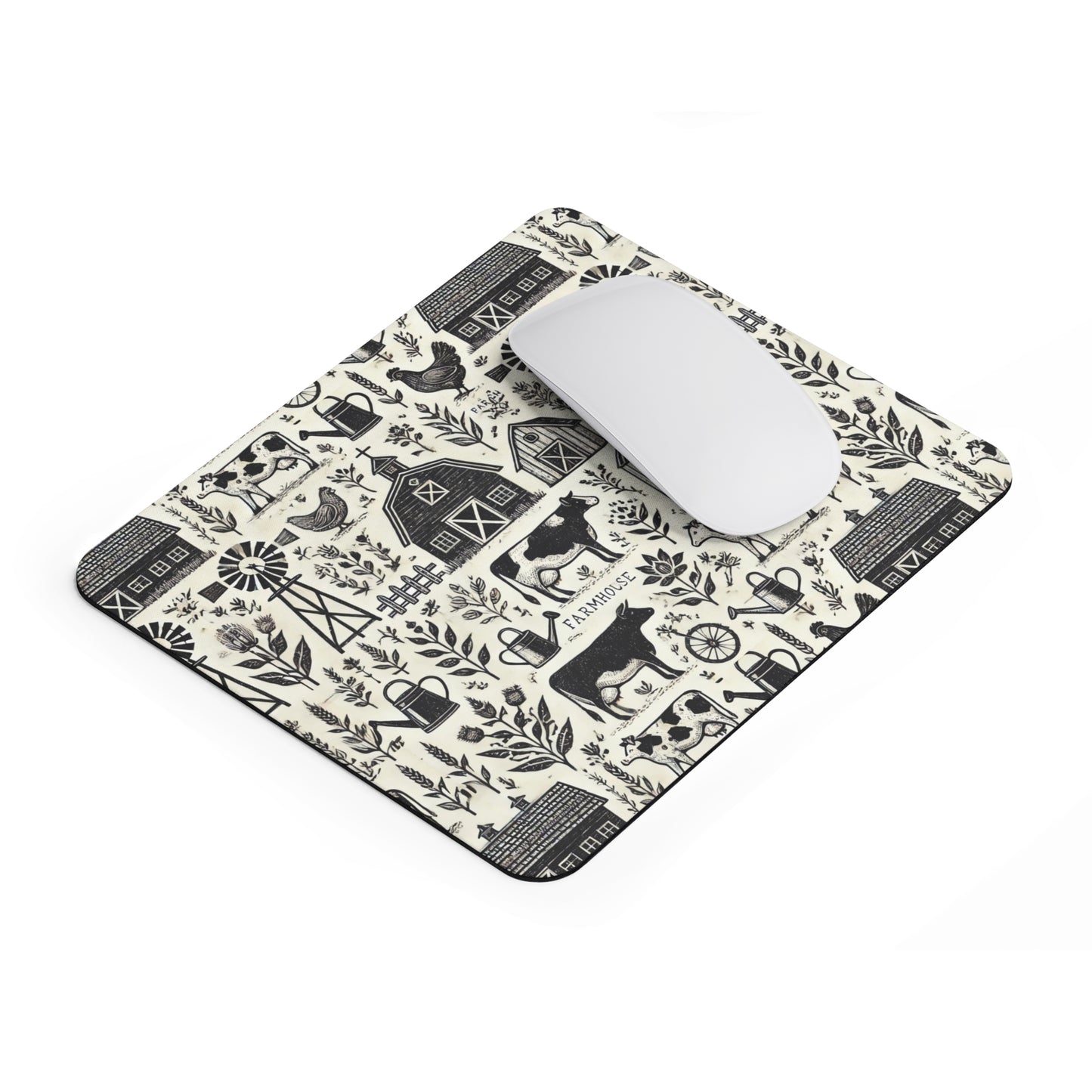 Black and White Farmhouse Mousepad