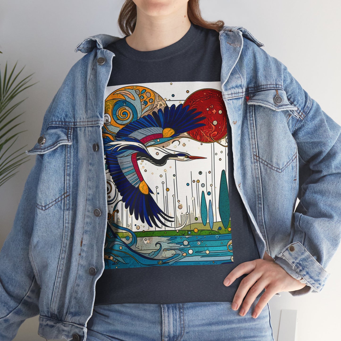 Blue Heron - Amazing Unisex Heavy Cotton Short Sleeve Tee Shirts!