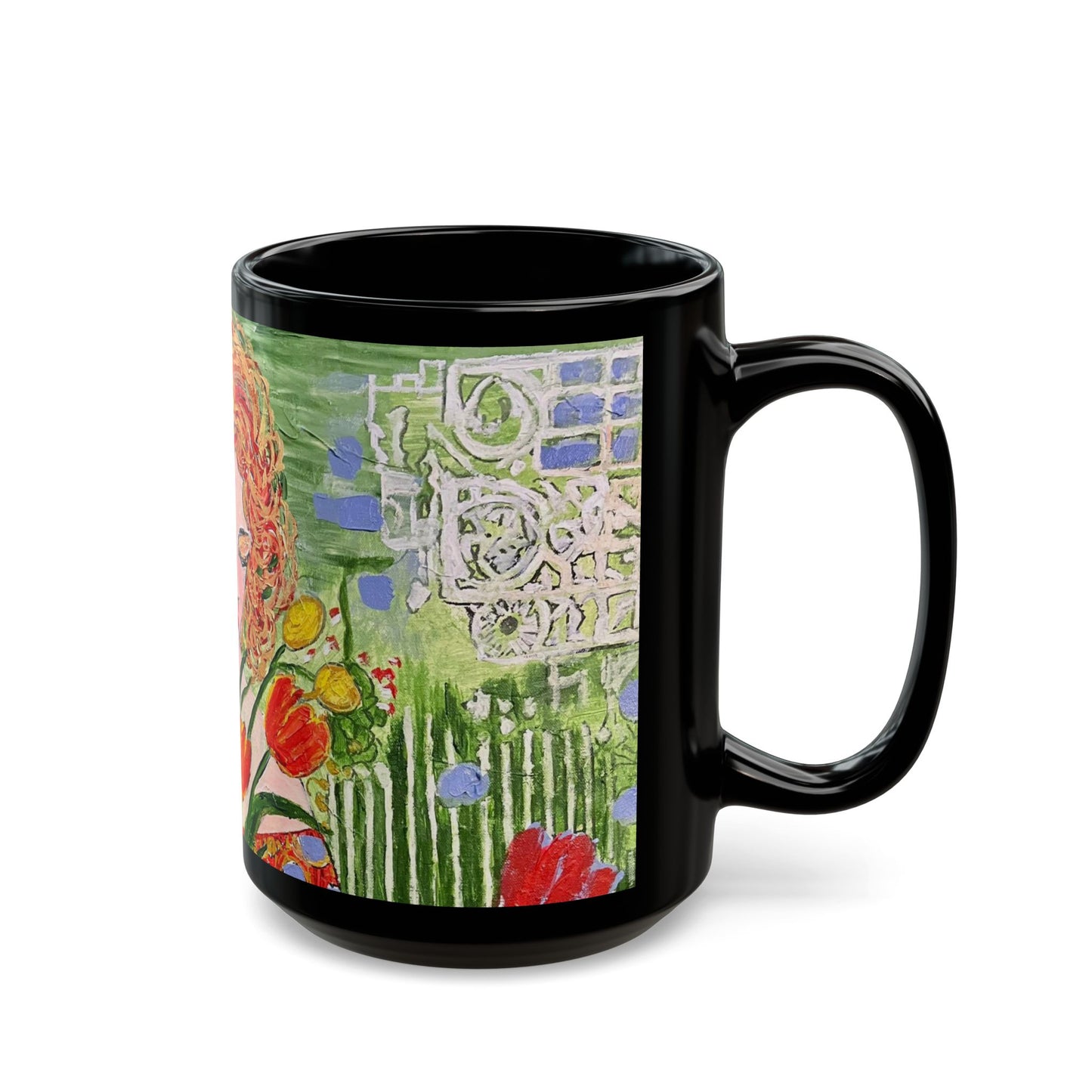 The Queen of Spring - 11 oz or 15 oz Ceramic Black Mugs
