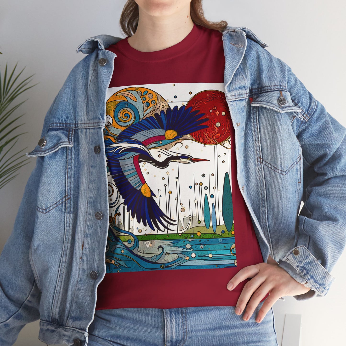 Blue Heron - Amazing Unisex Heavy Cotton Short Sleeve Tee Shirts!