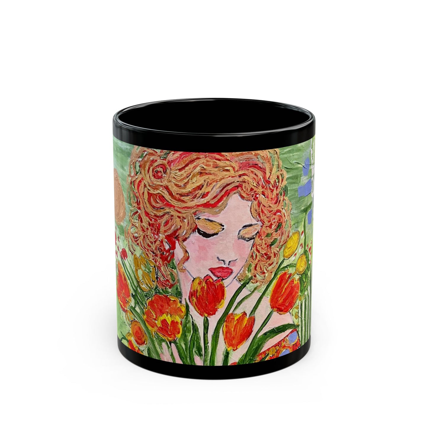 The Queen of Spring - 11 oz or 15 oz Ceramic Black Mugs