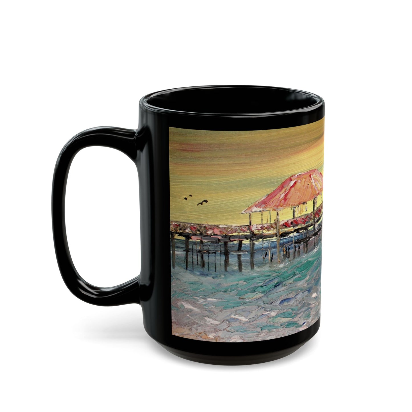Can't Get Enough of the Mississippi Coast- 11 oz or 15 oz Ceramic Black Mugs