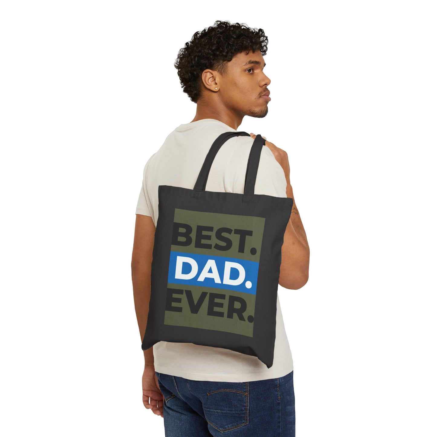 "Best Dad Ever" Stylish Cotton Canvas Tote Bag