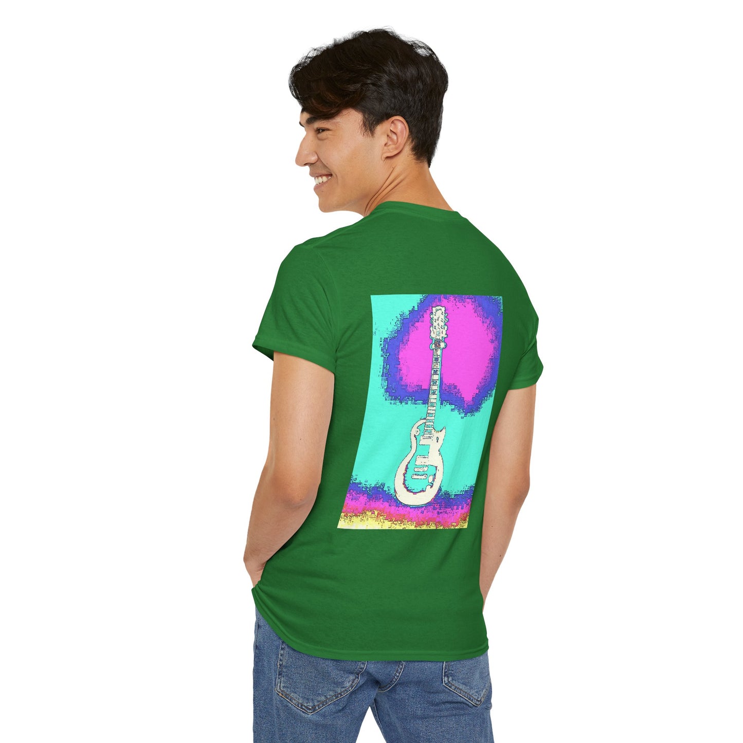 Psychedelic Guitar- Amazing Unisex Heavy Cotton Short Sleeve Tee Shirts!