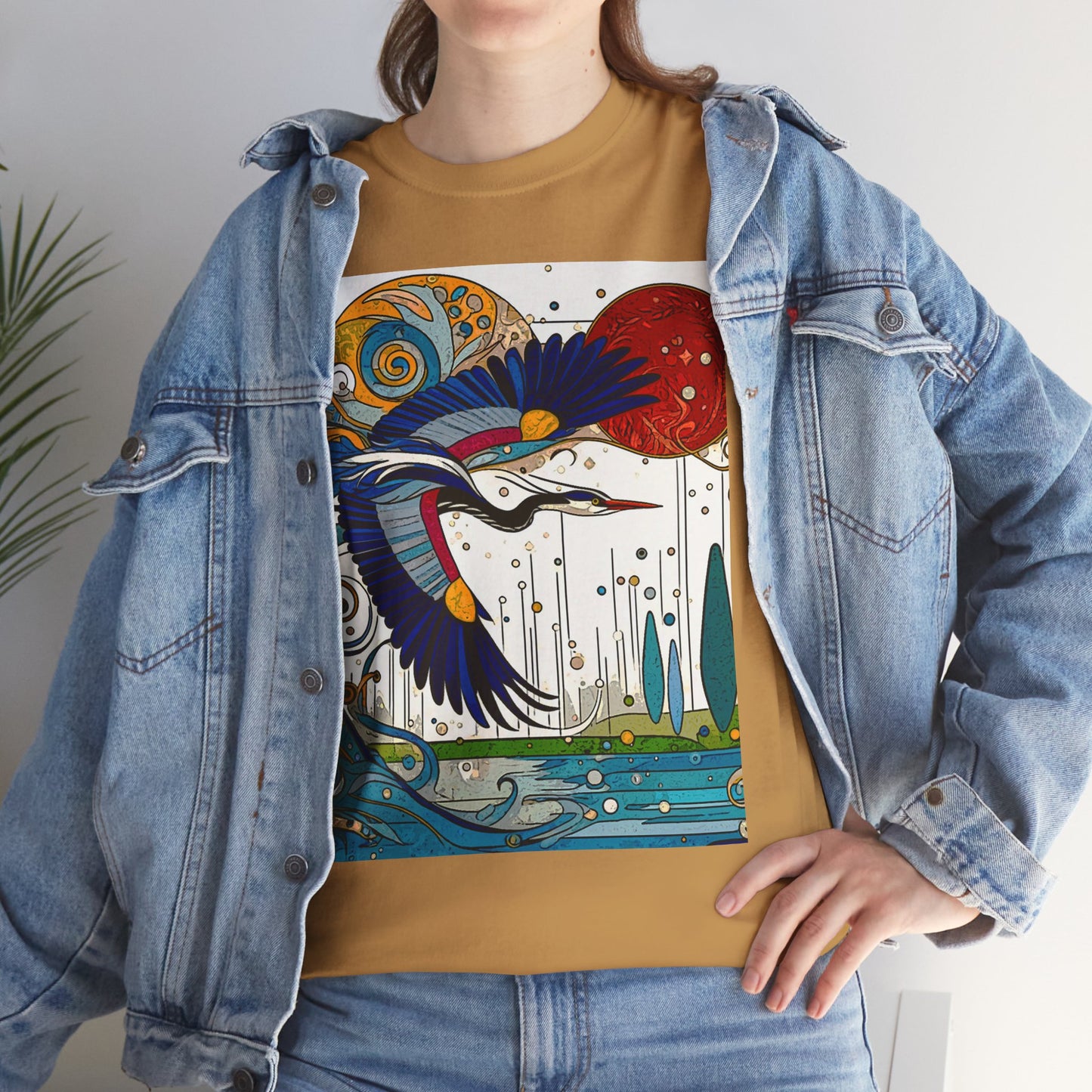 Blue Heron - Amazing Unisex Heavy Cotton Short Sleeve Tee Shirts!