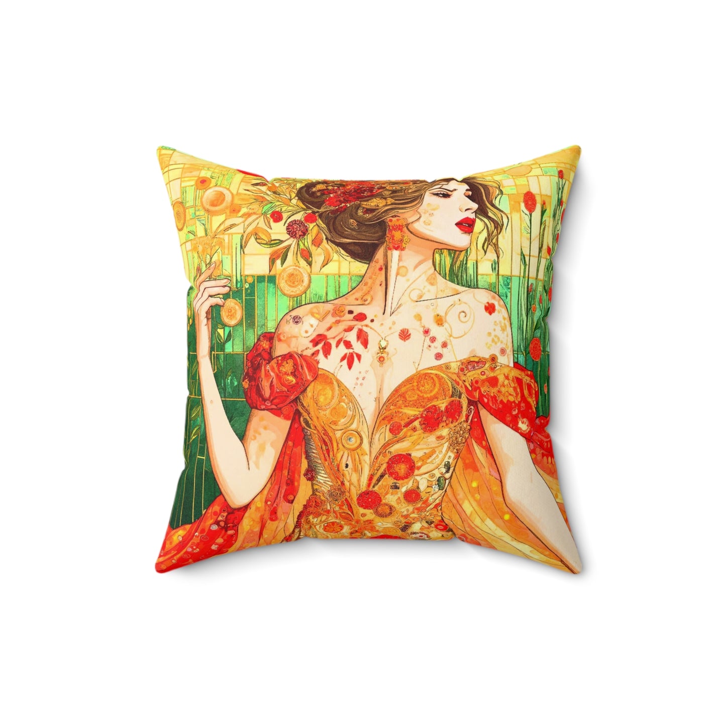 Autumn Queen- Faux Suede Square Pillow