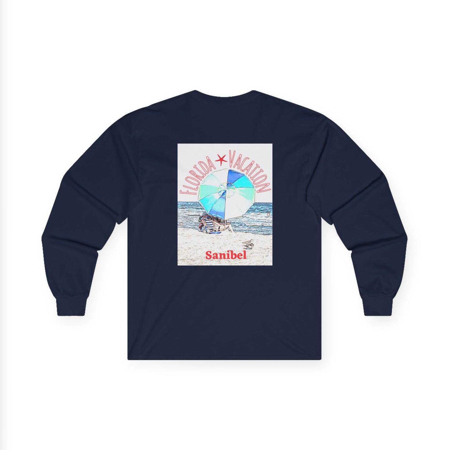 "Florida Vacation Sanibel" Long Sleeve Casual Unisex Tee Shirt