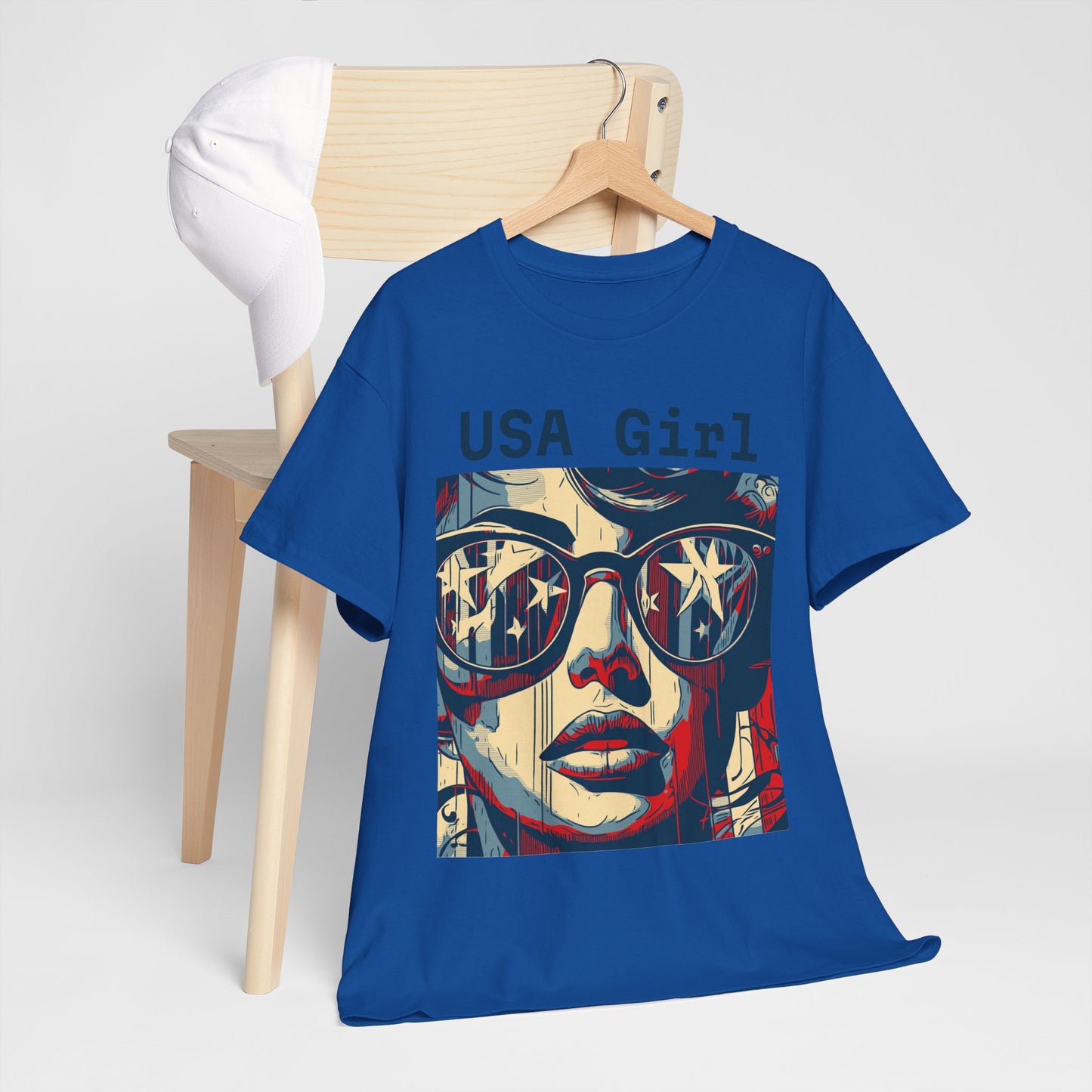 "USA Girl" Amazing Unisex Heavy Cotton Short Sleeve Tee Shirts!