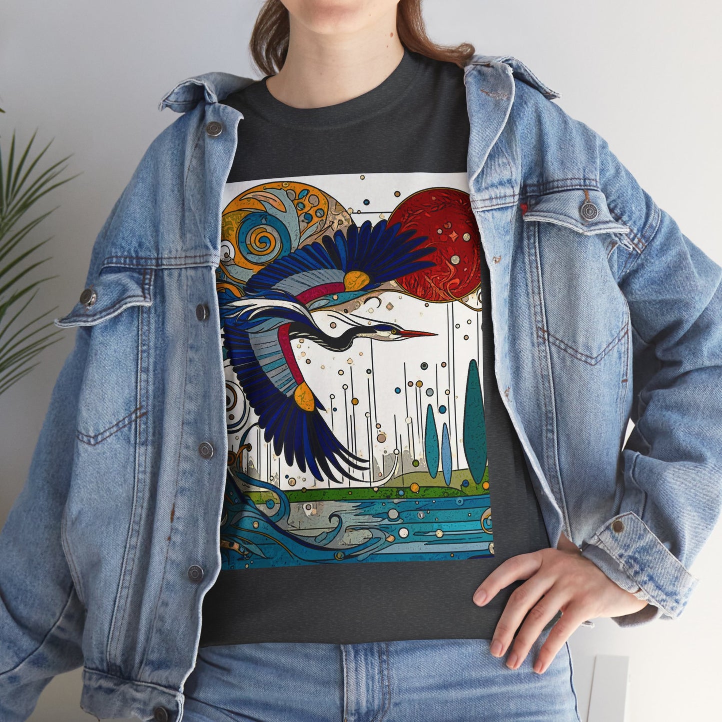 Blue Heron - Amazing Unisex Heavy Cotton Short Sleeve Tee Shirts!