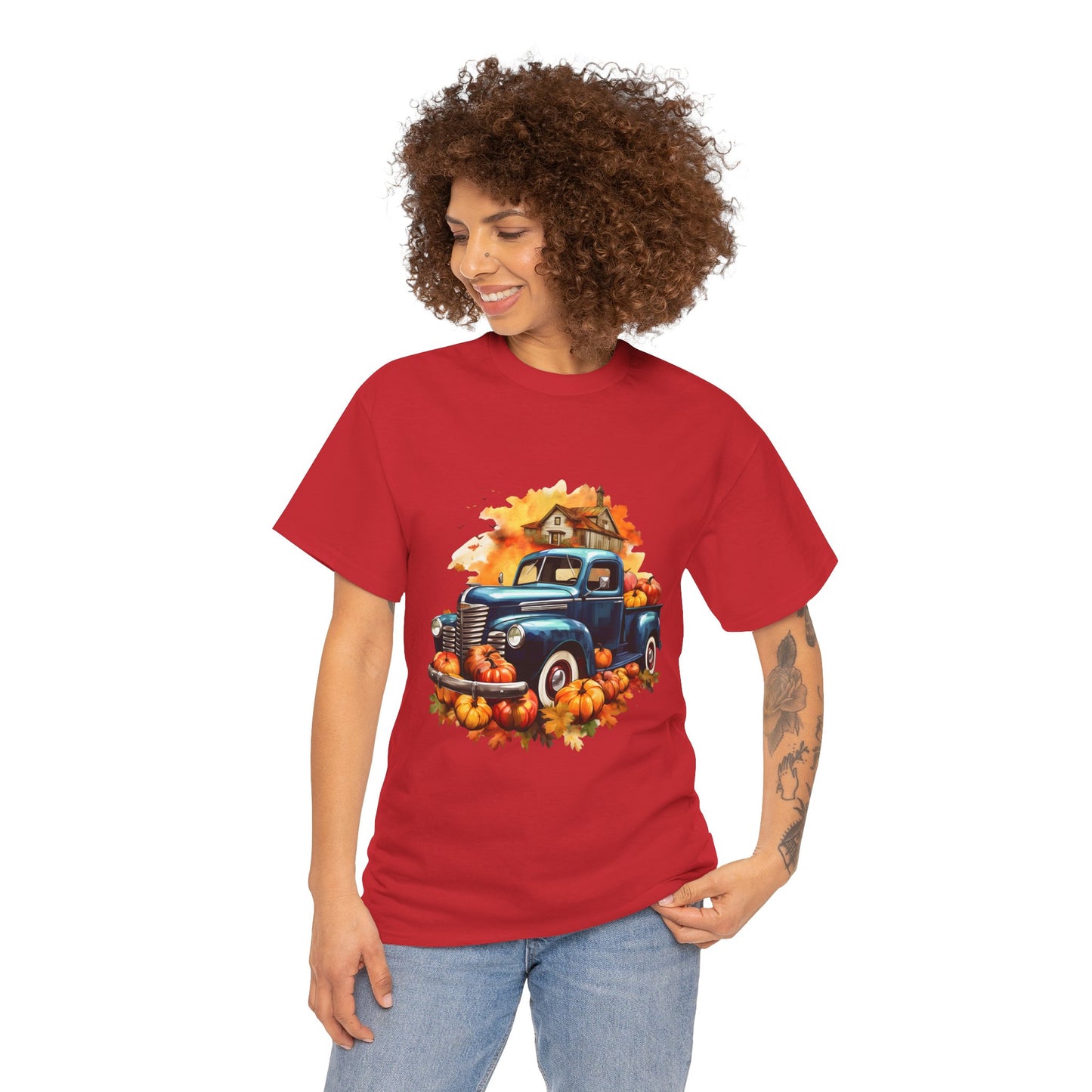 Fall Truck -Amazing Unisex Heavy Cotton Short Sleeve Tee Shirts!