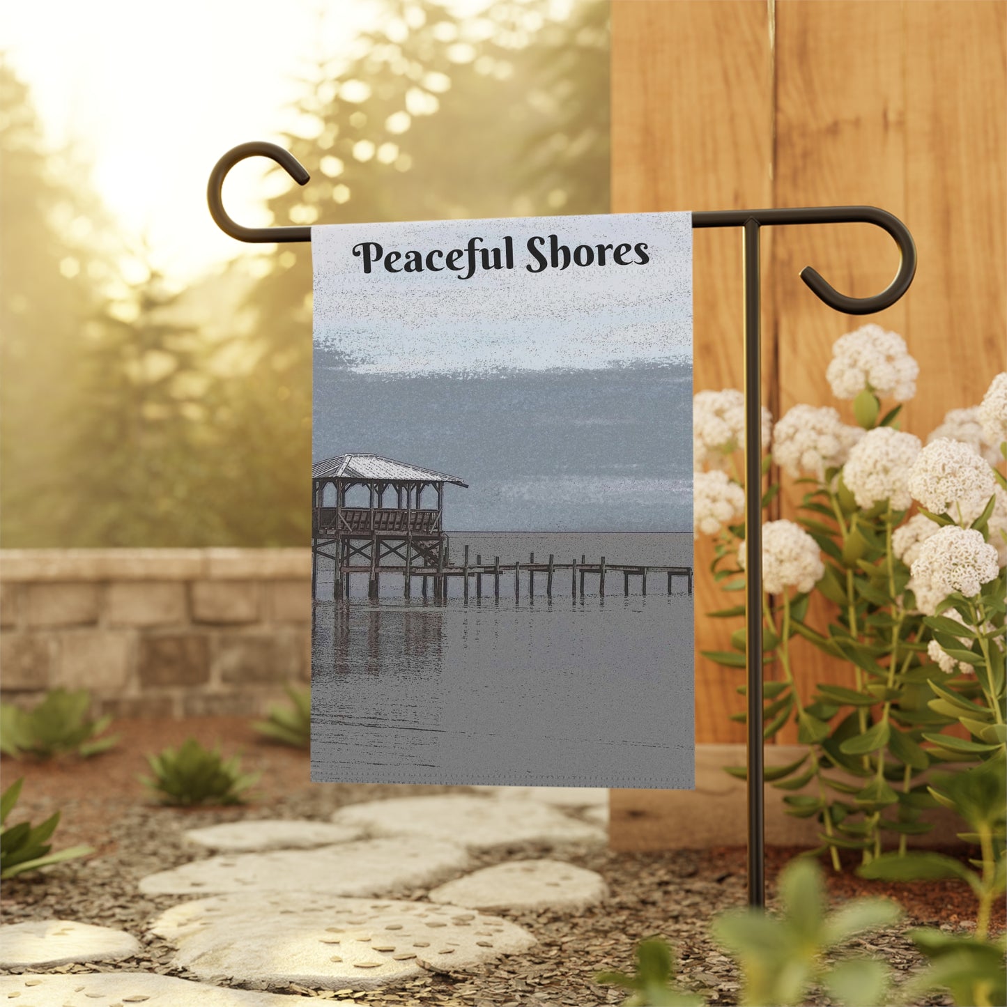 Peaceful Shores. Garden & House Banner