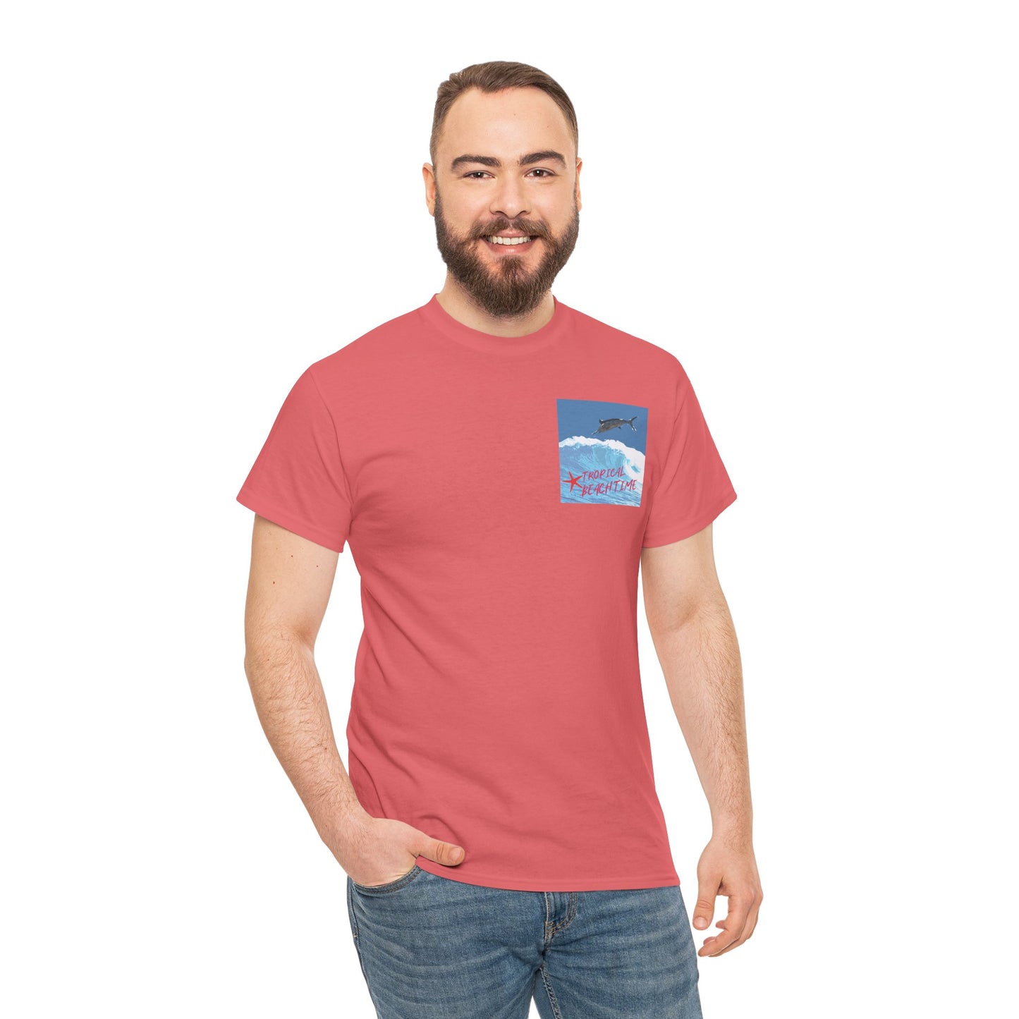 Tropical Beach Time - Amazing Unisex Heavy Cotton Tee