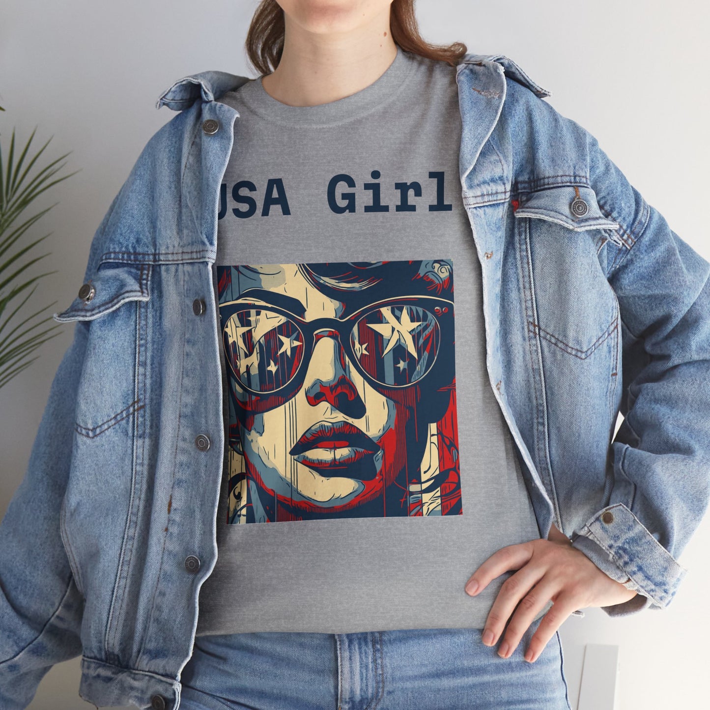 "USA Girl" - Amazing Unisex Heavy Cotton Short Sleeve Tee Shirts!