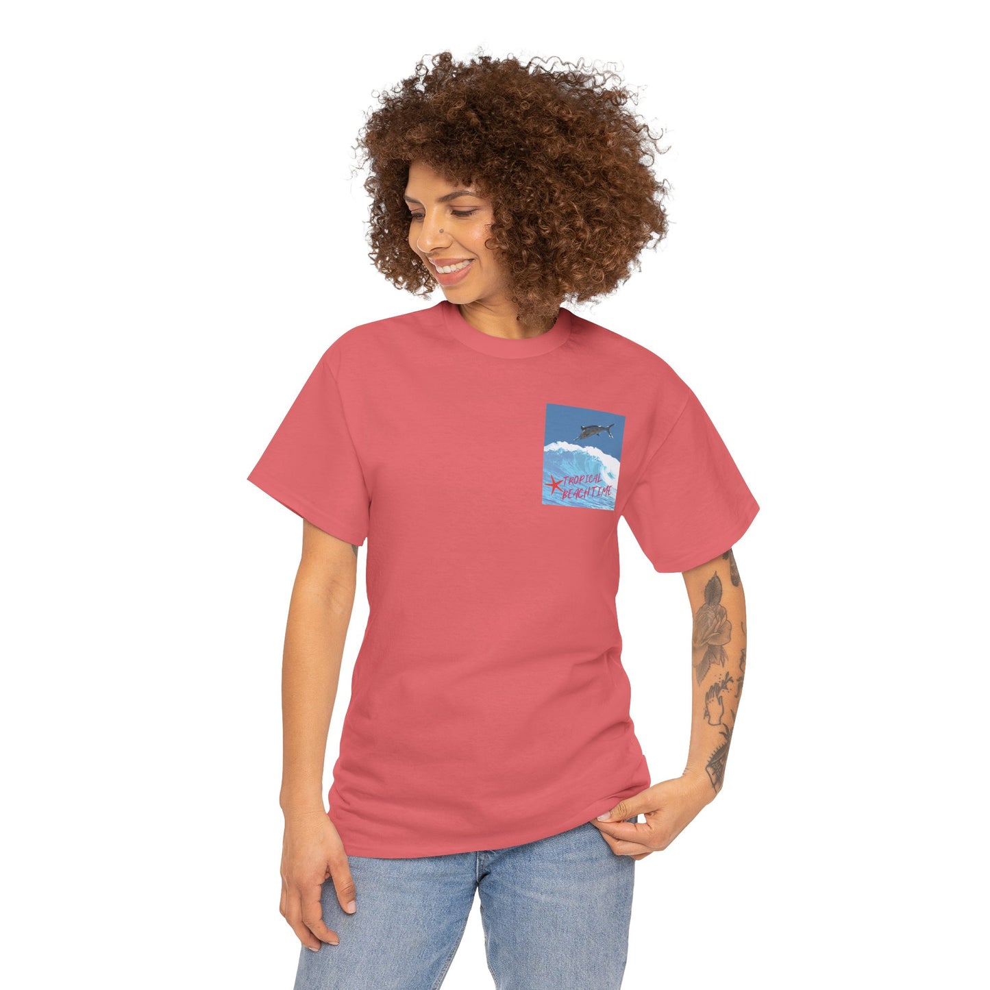 Tropical Beach Time - Amazing Unisex Heavy Cotton Tee
