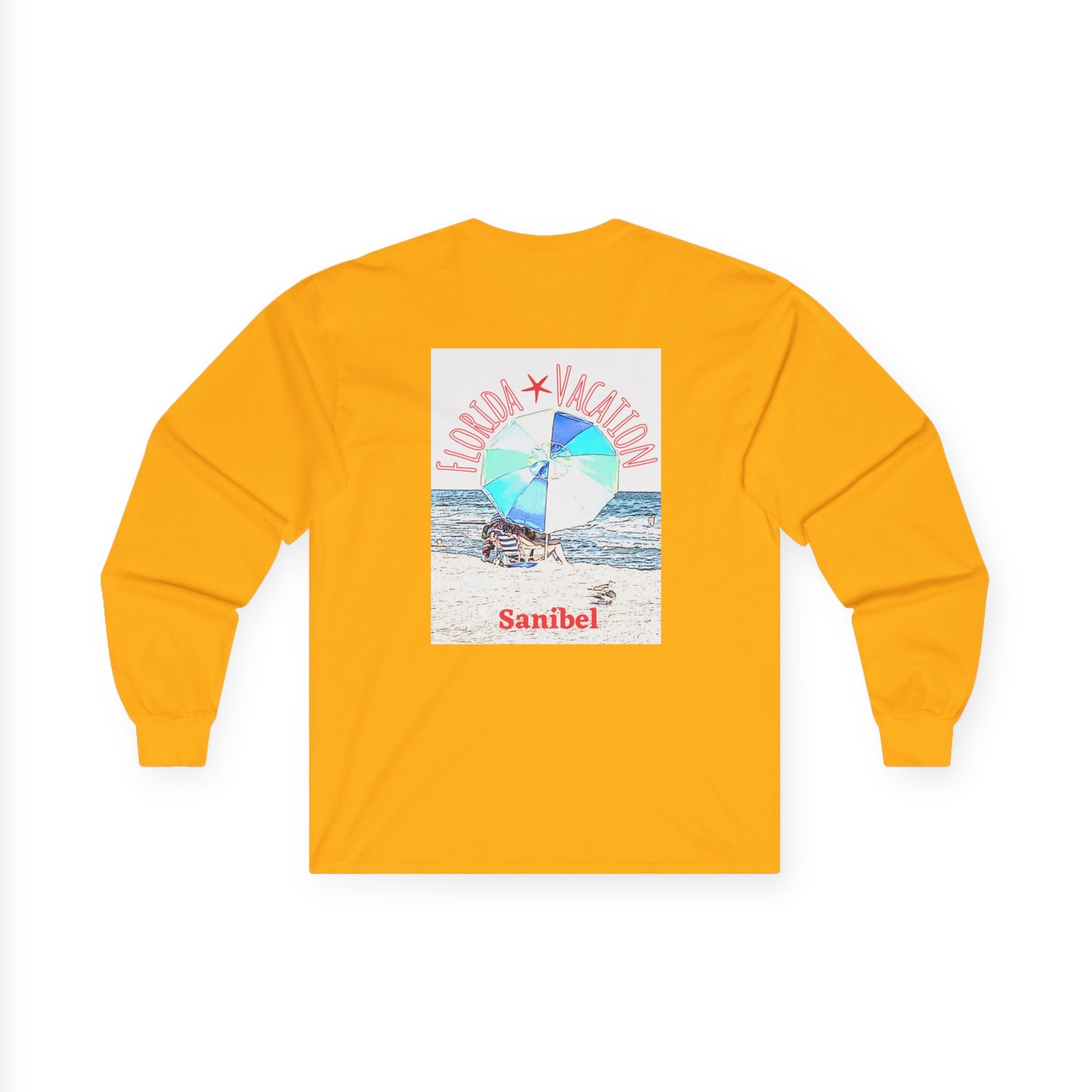 "Florida Vacation Sanibel" Long Sleeve Casual Unisex Tee Shirt