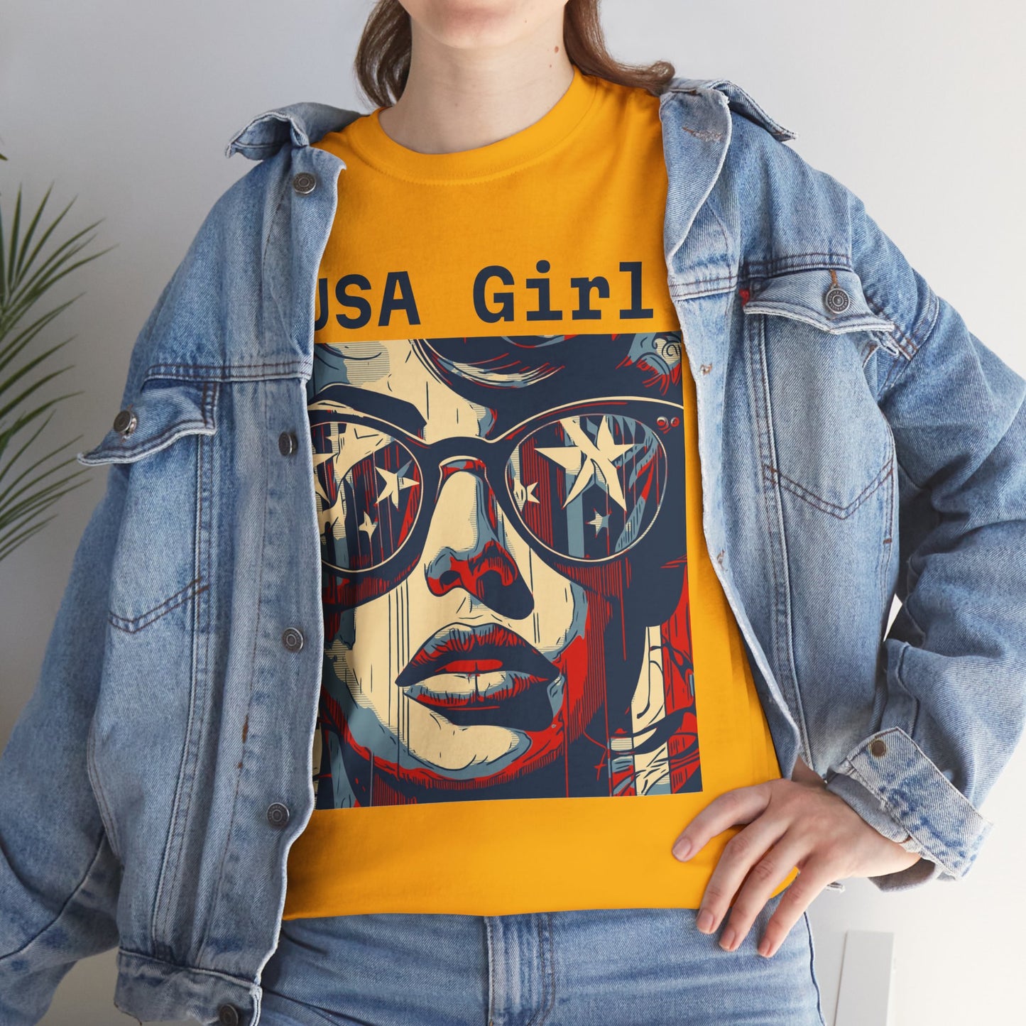 "USA Girl" Amazing Unisex Heavy Cotton Short Sleeve Tee Shirts!