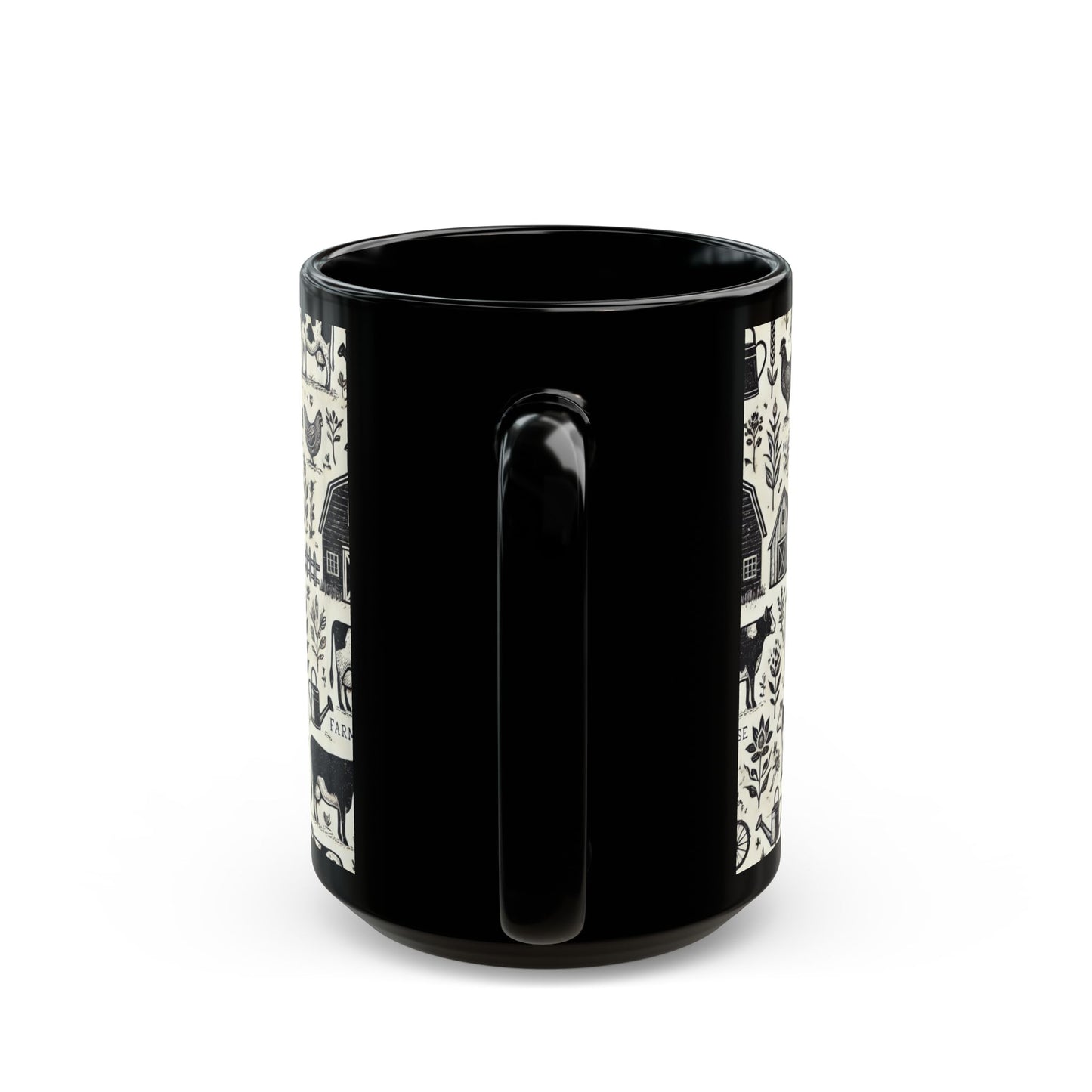 Black and White Farm 11 oz or 15 oz Ceramic Mugs