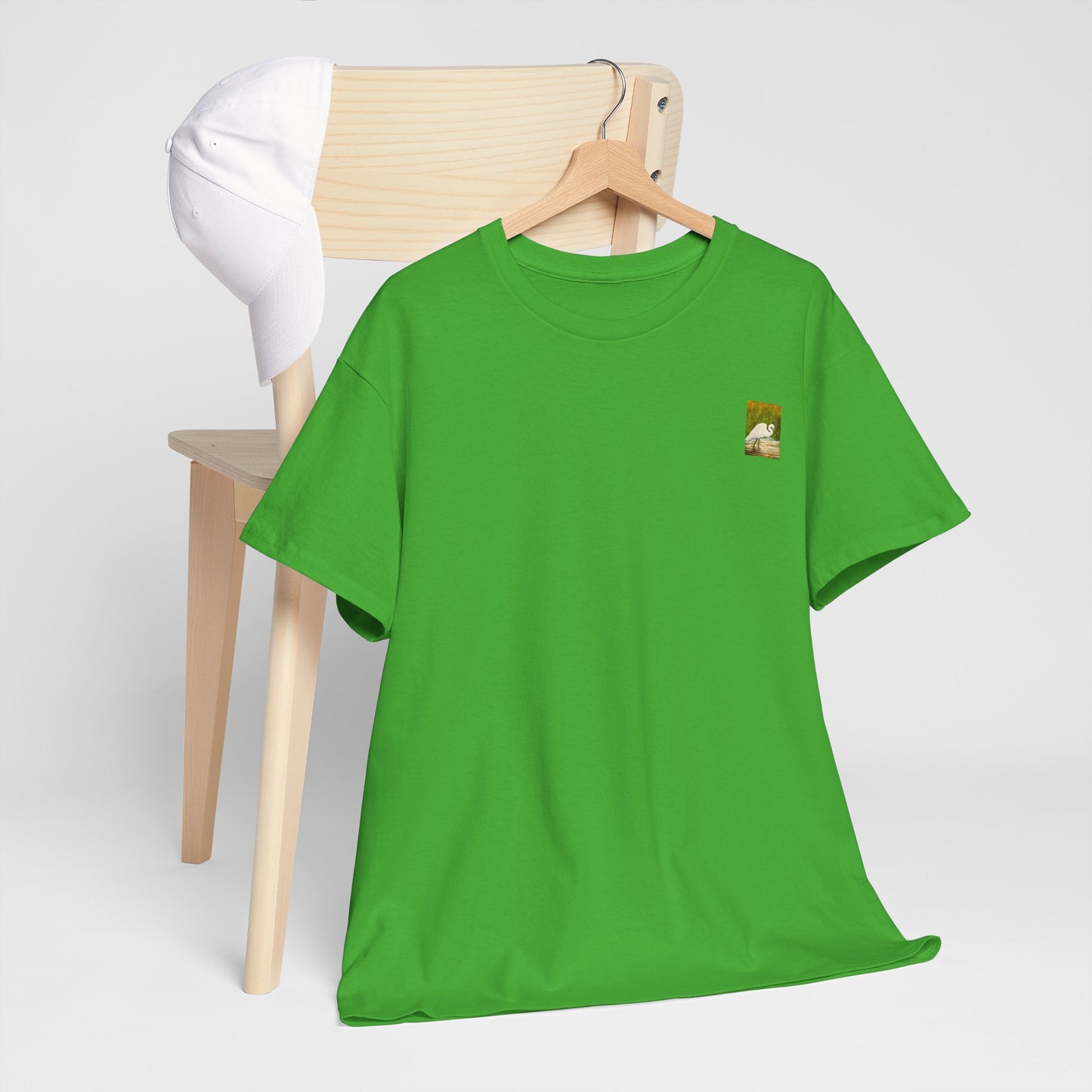 White Egret- Amazing Unisex Heavy Cotton Short Sleeve Tee Shirts!