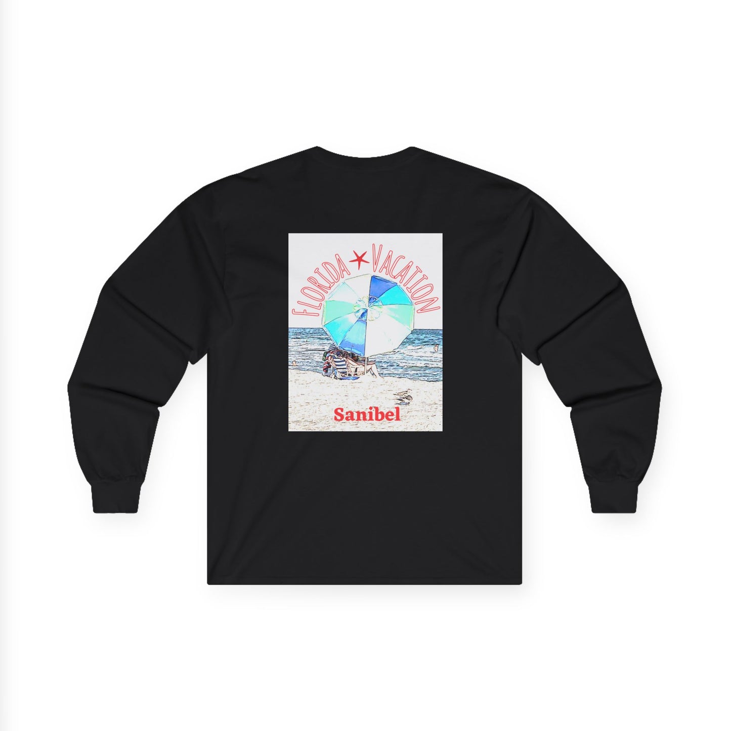 "Florida Vacation Sanibel" Long Sleeve Casual Unisex Tee Shirt