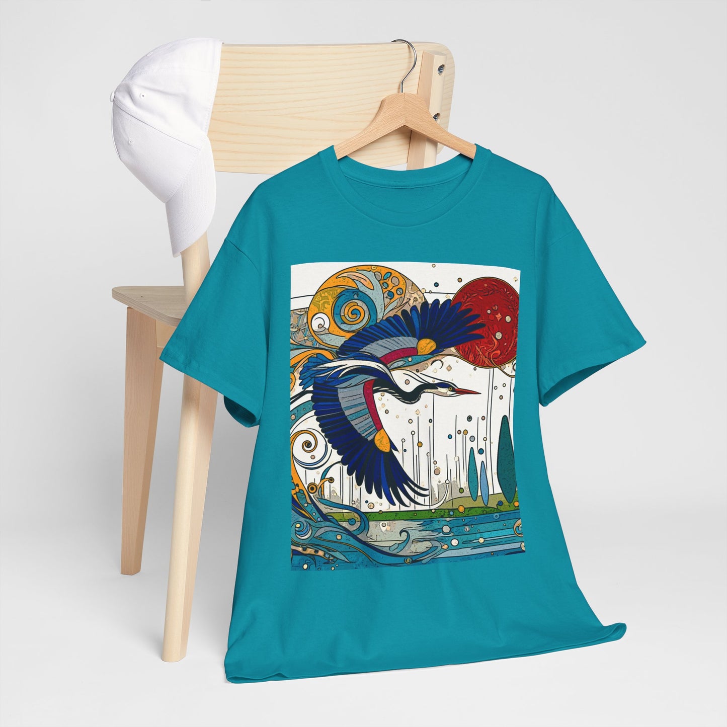 Blue Heron - Amazing Unisex Heavy Cotton Short Sleeve Tee Shirts!