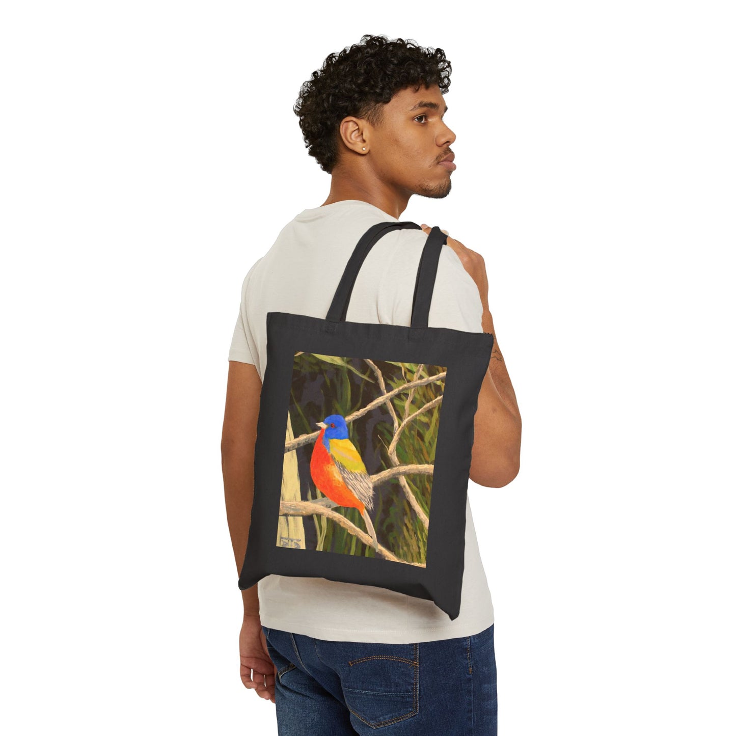 "Bobbie's Bird" Stylish Cotton Canvas Tote Bag