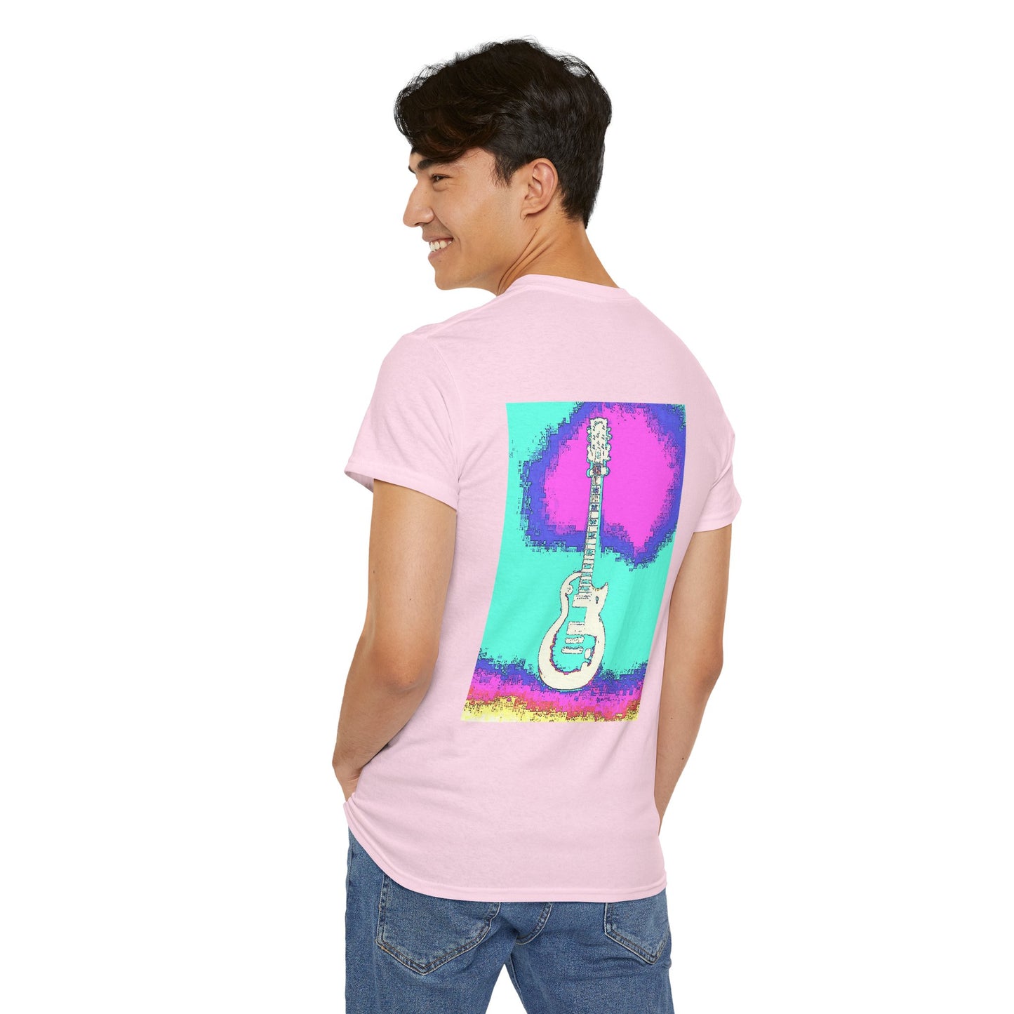 Psychedelic Guitar- Amazing Unisex Heavy Cotton Short Sleeve Tee Shirts!