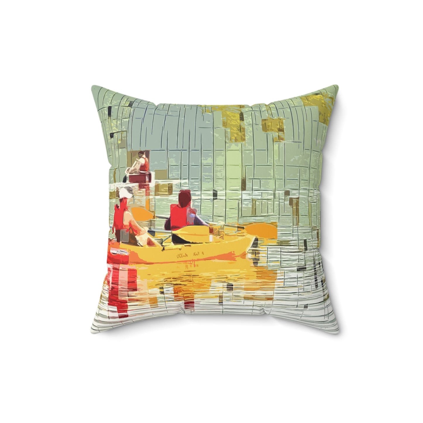 River Kayak Faux Suede Square Pillow