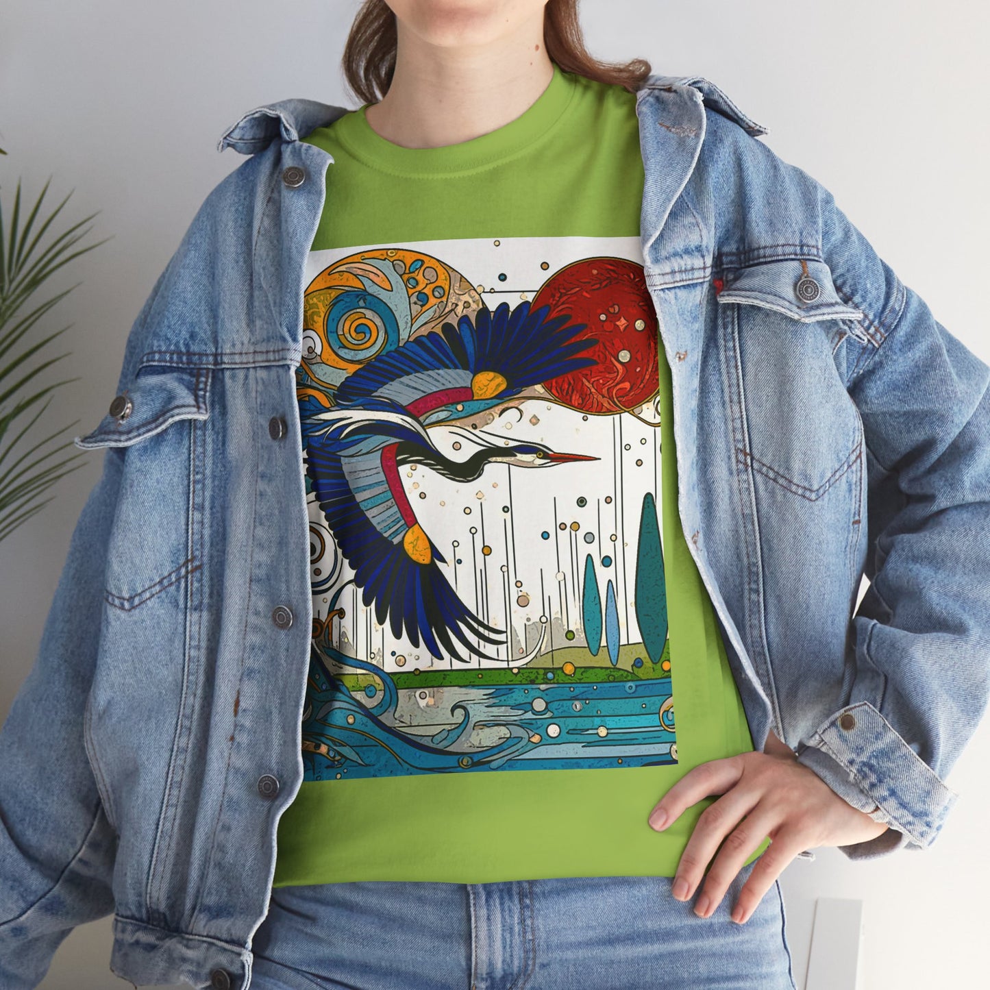 Blue Heron - Amazing Unisex Heavy Cotton Short Sleeve Tee Shirts!