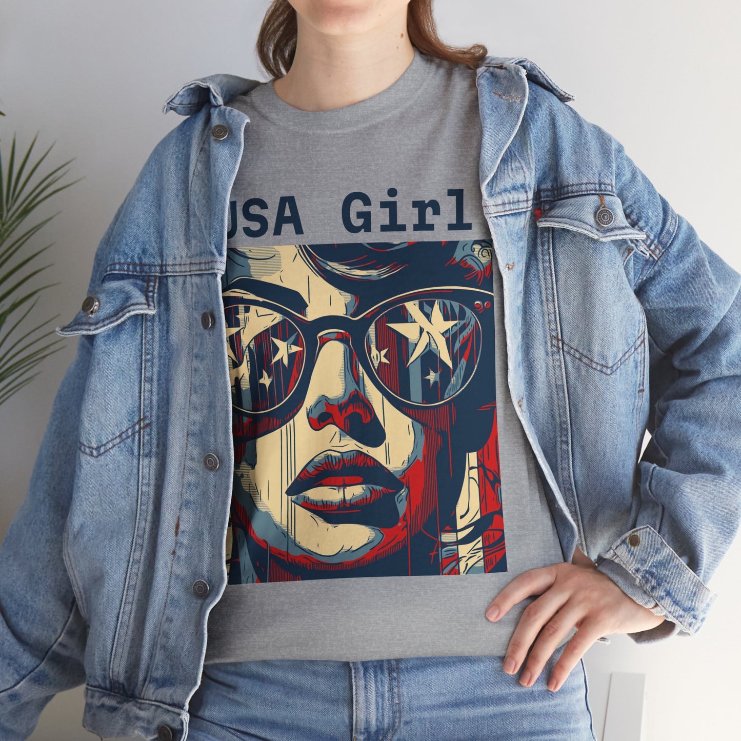 "USA Girl" Amazing Unisex Heavy Cotton Short Sleeve Tee Shirts!