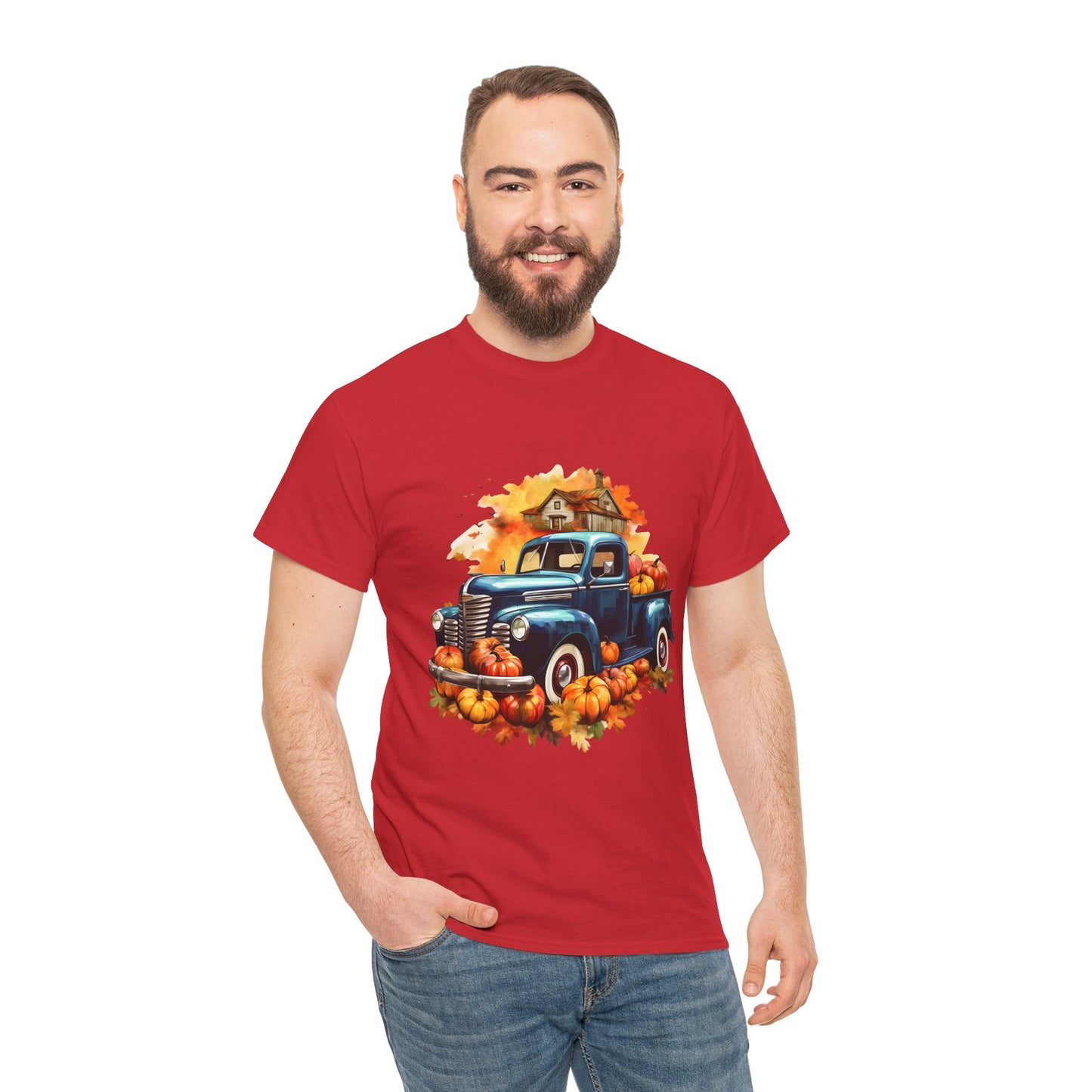 Fall Truck -Amazing Unisex Heavy Cotton Short Sleeve Tee Shirts!