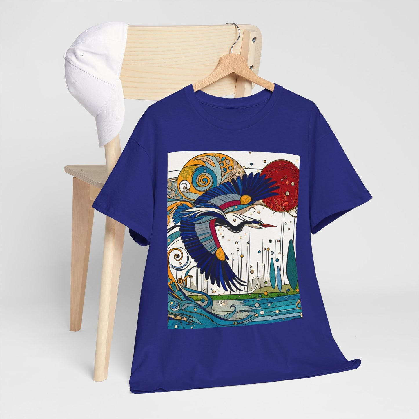Blue Heron - Amazing Unisex Heavy Cotton Short Sleeve Tee Shirts!