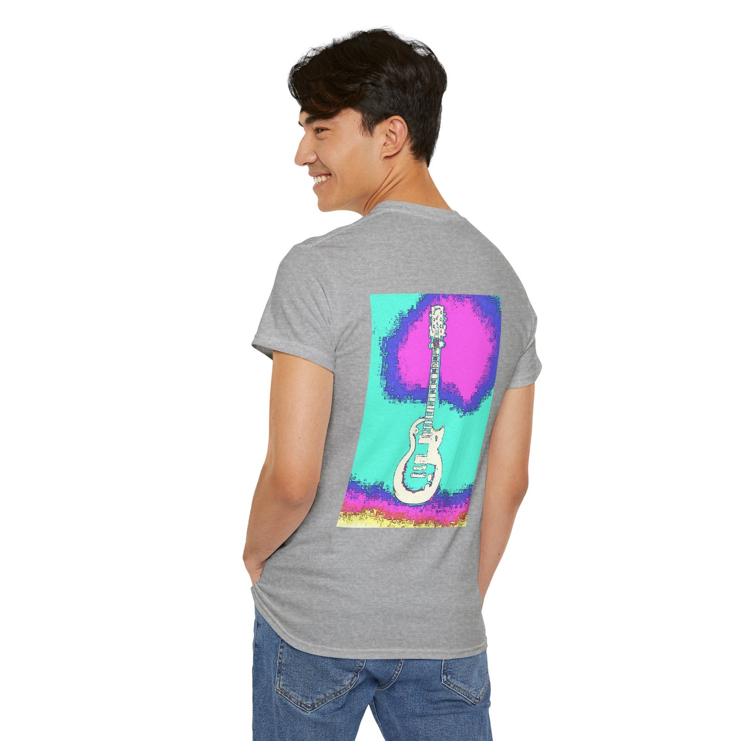 Psychedelic Guitar- Amazing Unisex Heavy Cotton Short Sleeve Tee Shirts!