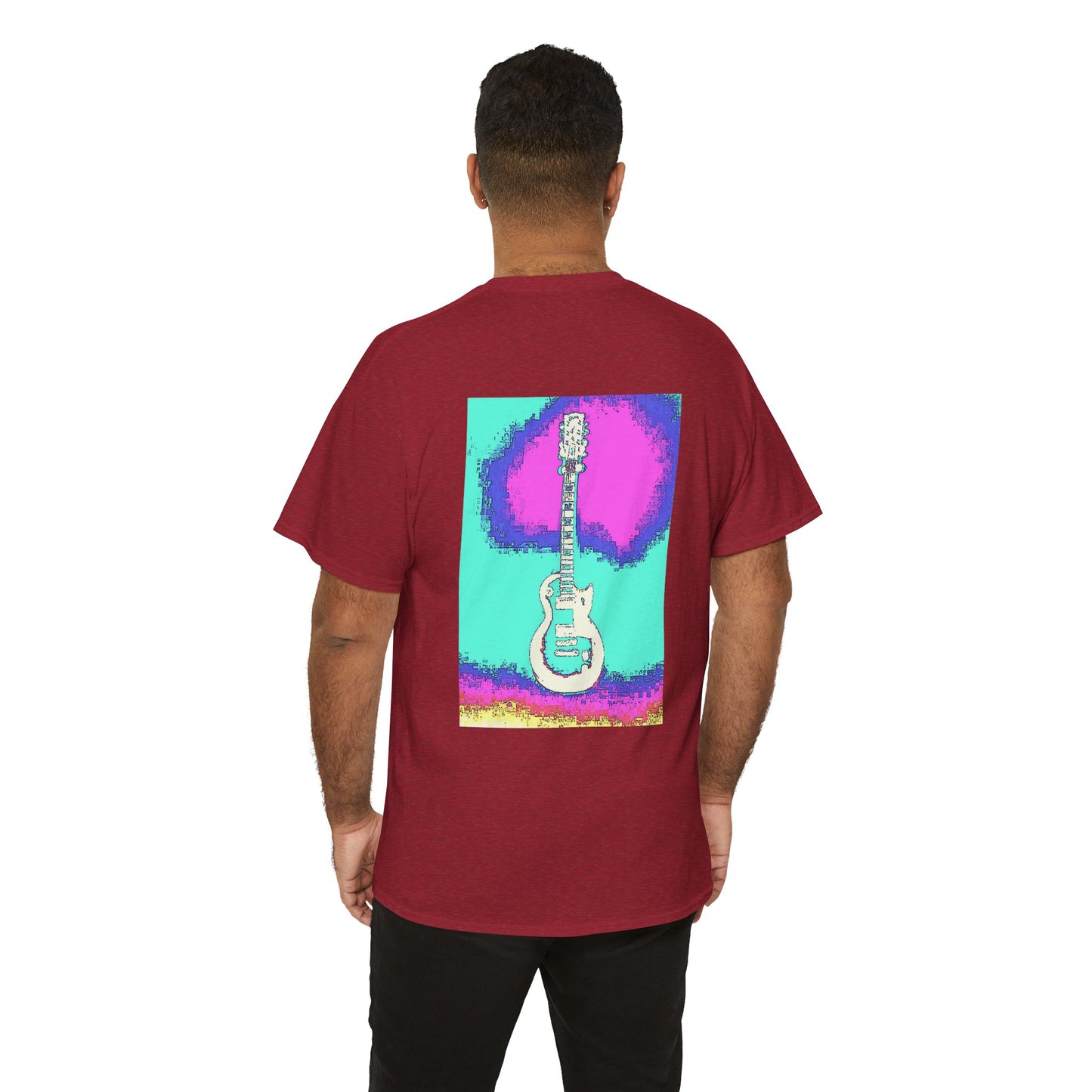 Psychedelic Guitar- Amazing Unisex Heavy Cotton Short Sleeve Tee Shirts!
