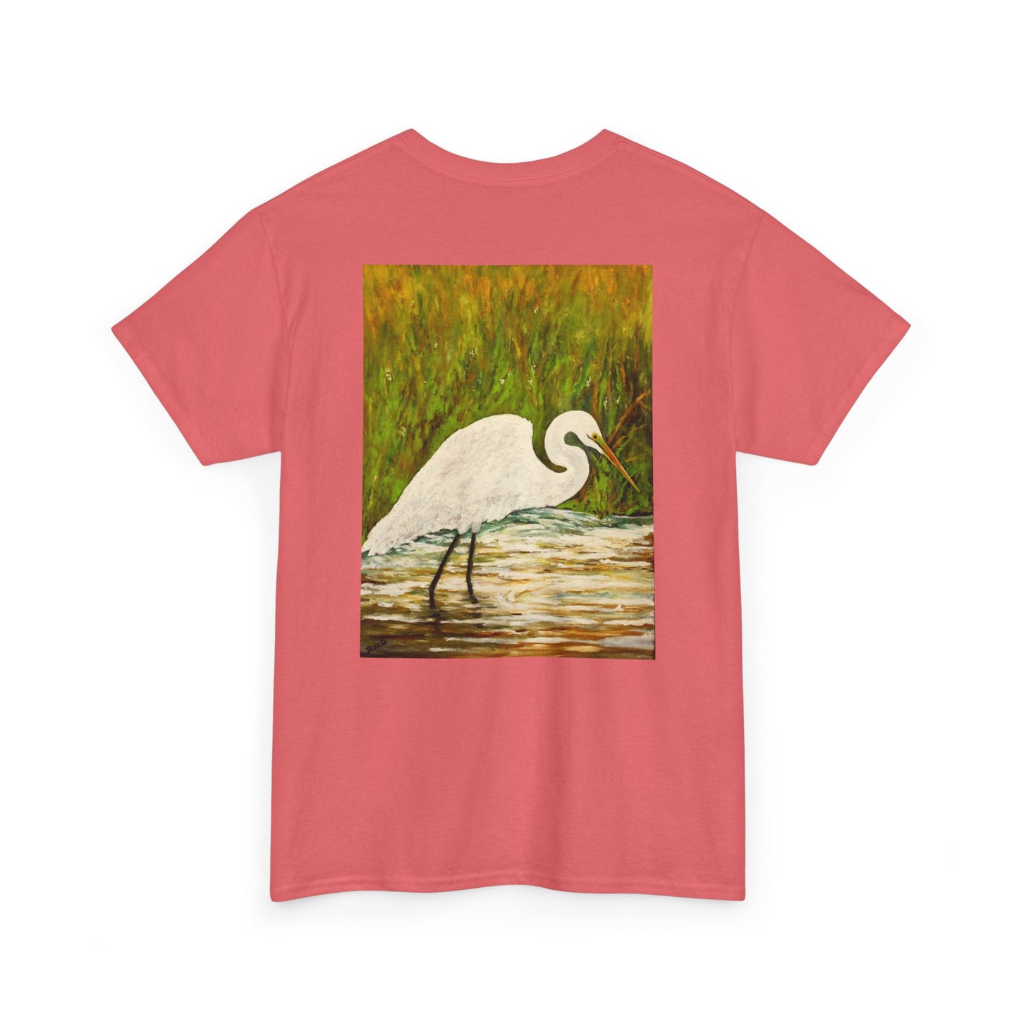 White Egret- Amazing Unisex Heavy Cotton Short Sleeve Tee Shirts!