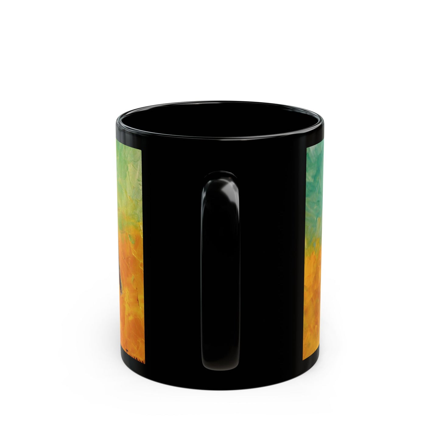 Allison's Cow and Calf - 11 oz or 15 oz Ceramic Black Mugs