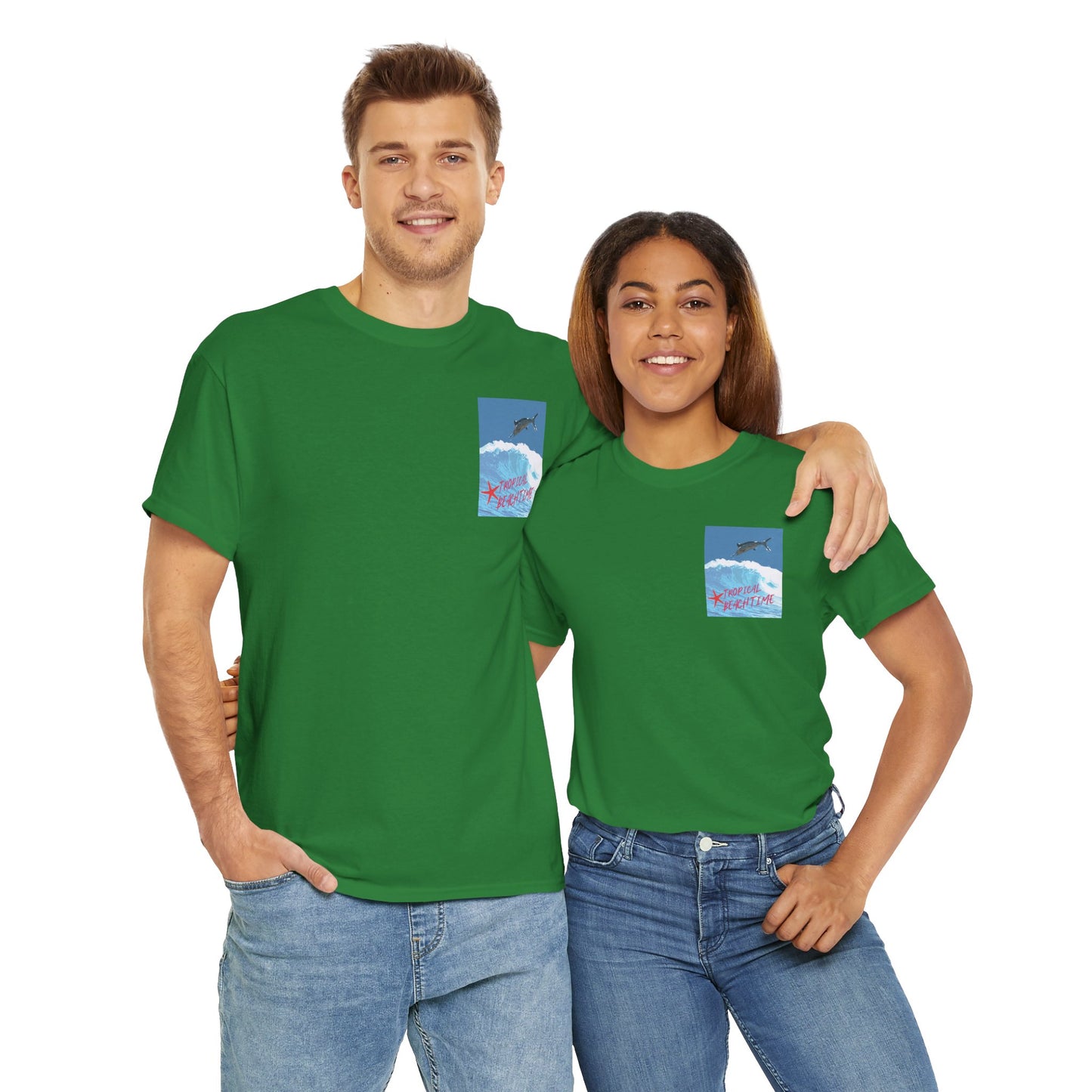 Tropical Beach Time - Amazing Unisex Heavy Cotton Tee