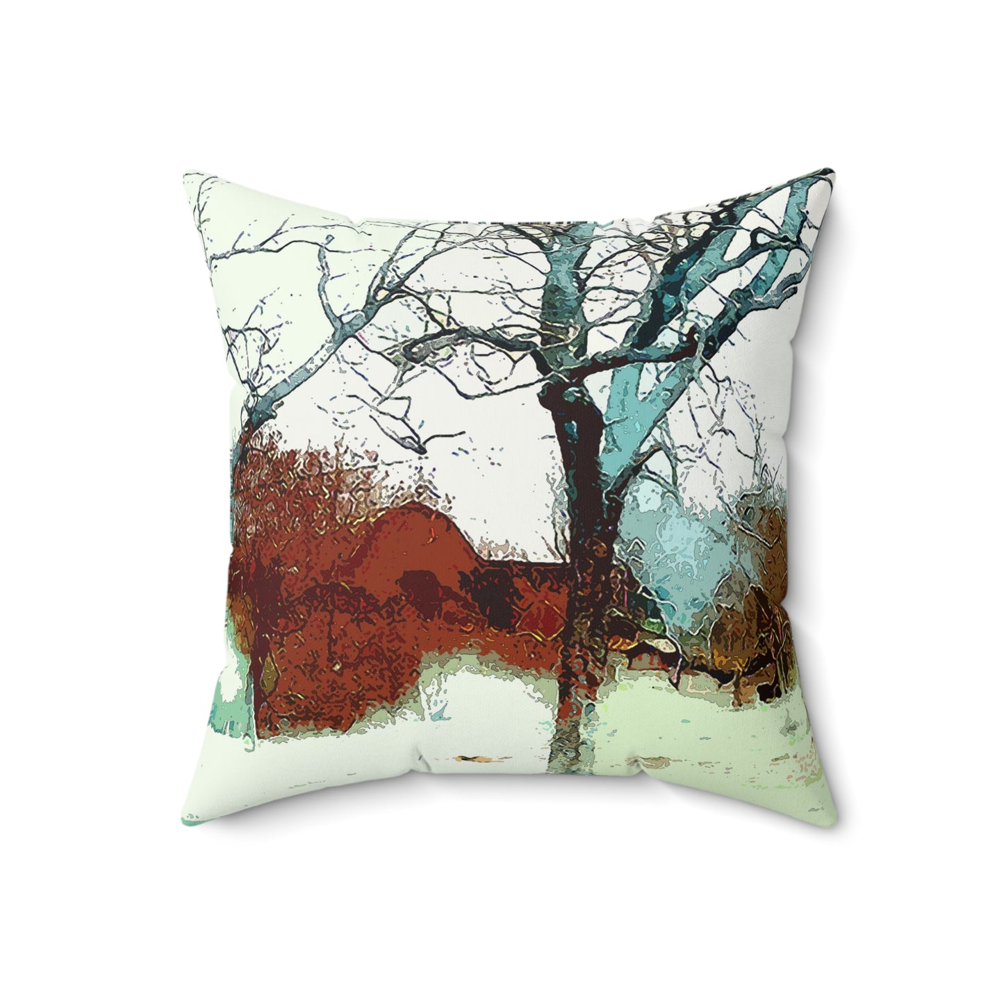 Barns in the Woods- Faux Suede Square Pillow