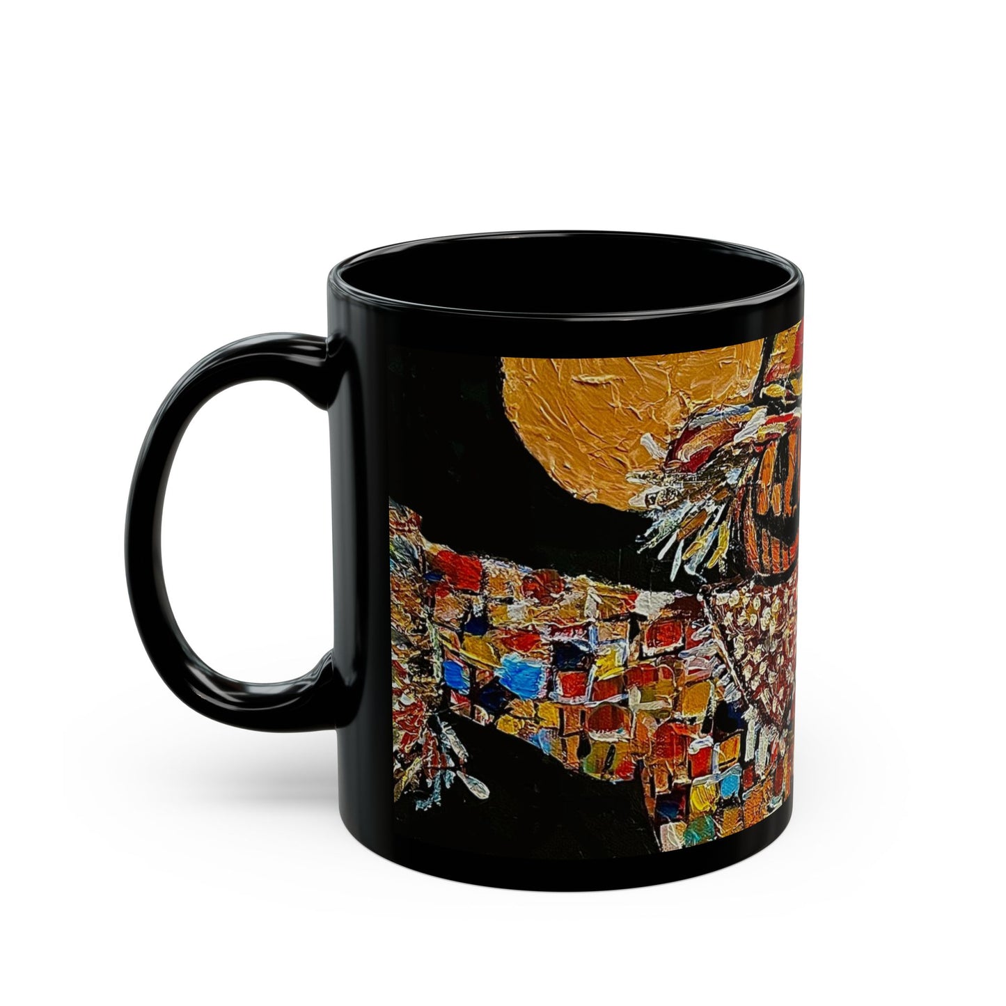 Scary Scarecrow - 11 oz or 15 oz Ceramic Black Mugs