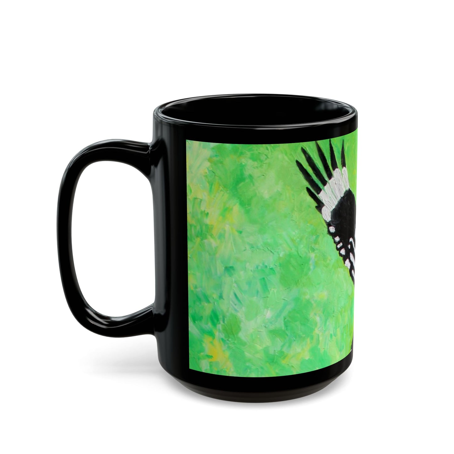 Hoopoe Bird- 11 oz or 15 oz Ceramic Black Mugs