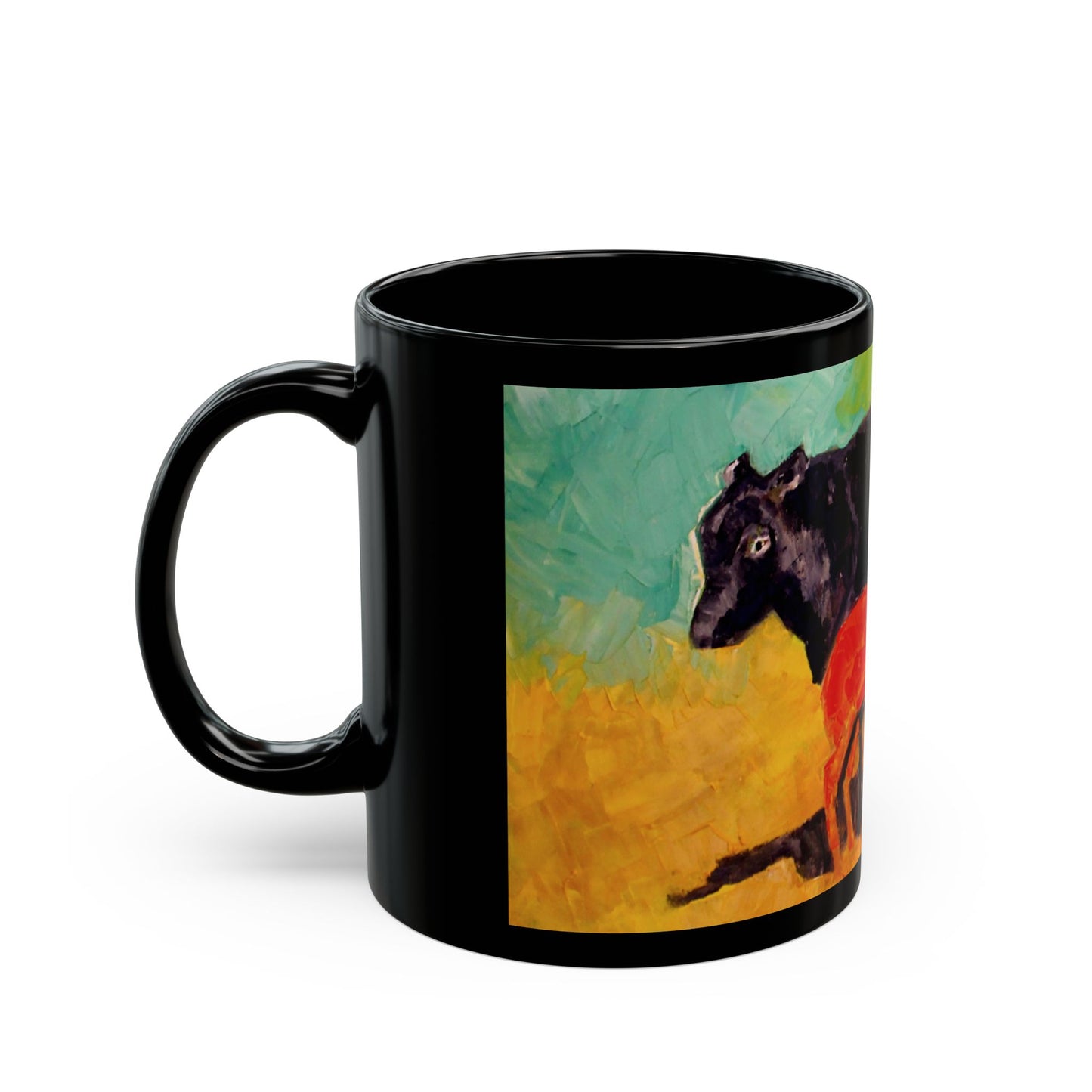 Allison's Cow and Calf - 11 oz or 15 oz Ceramic Black Mugs